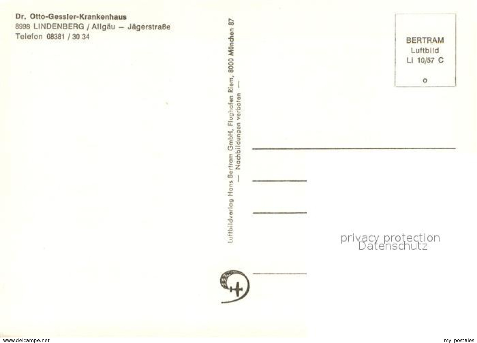 73661462 Lindenberg Allgaeu Fliegeraufnahme Mit Dr Otto Gessler Krankenhaus Lind - Lindenberg I. Allg.