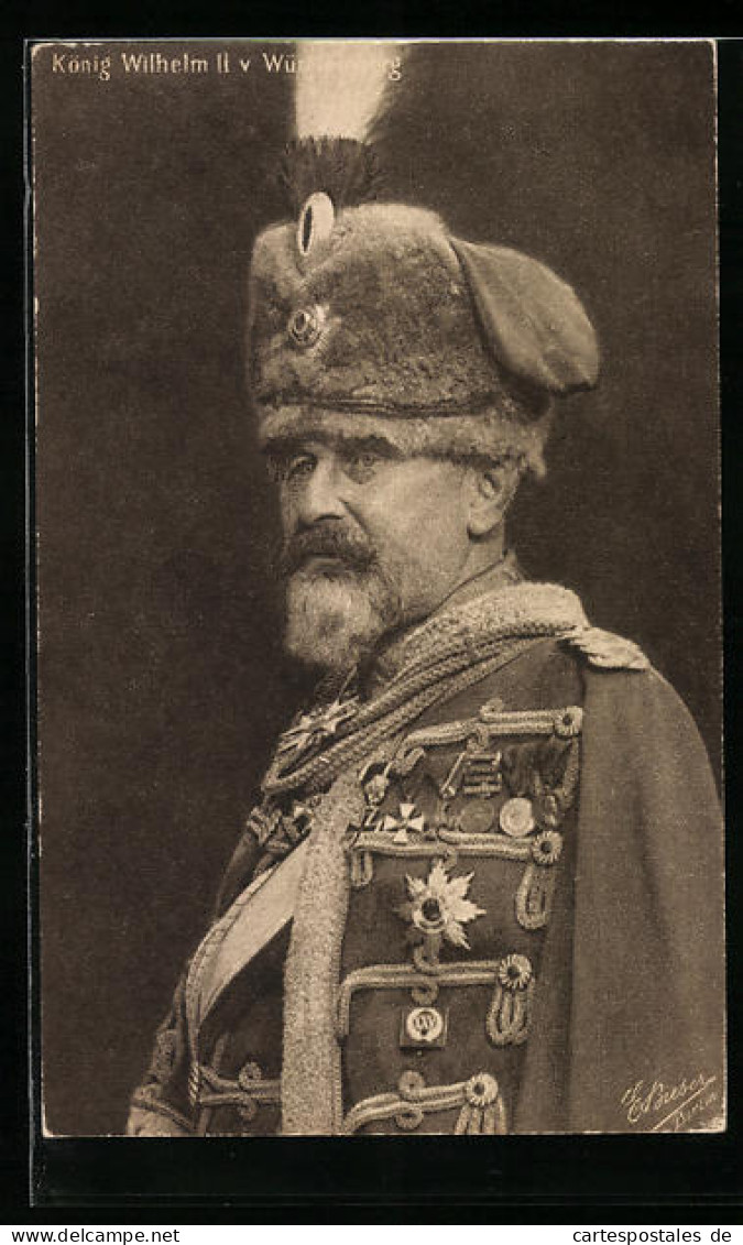 AK König Wilhelm II. Von Württemberg In Uniform  - Koninklijke Families