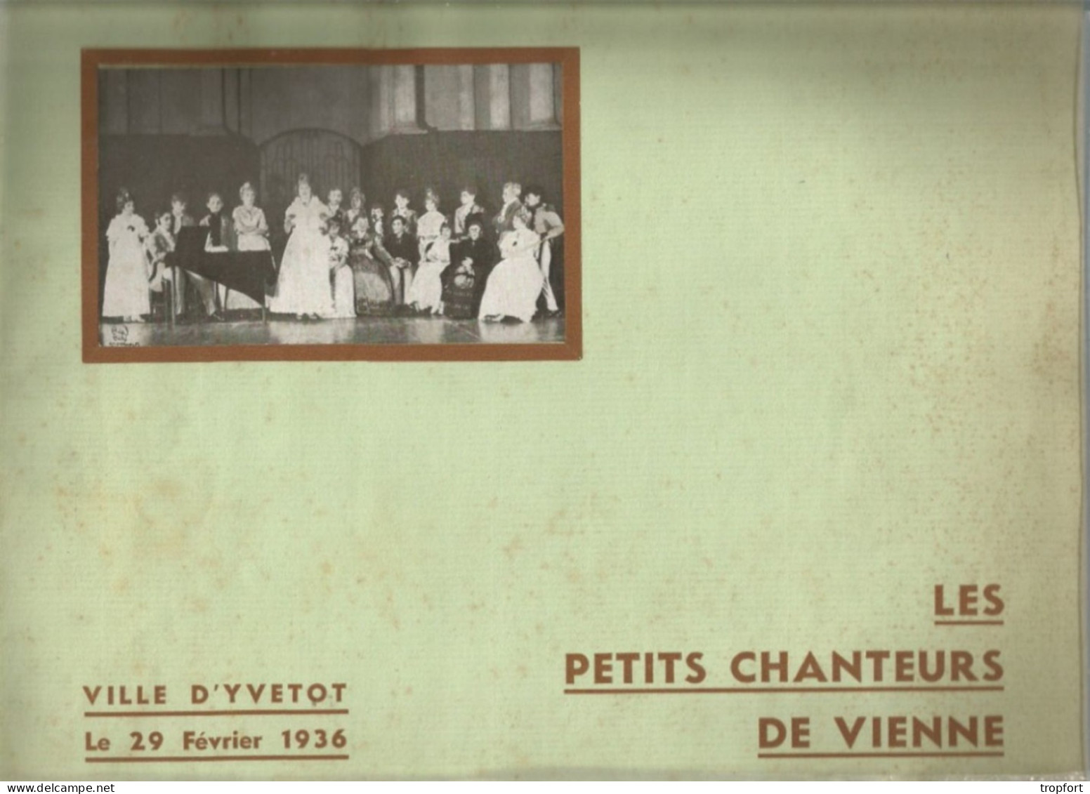 RARE Programme PETITS CHANTEURS DE VIENNE 1936  COMMUNE D 'YVETOT // Gala Musique - Programme