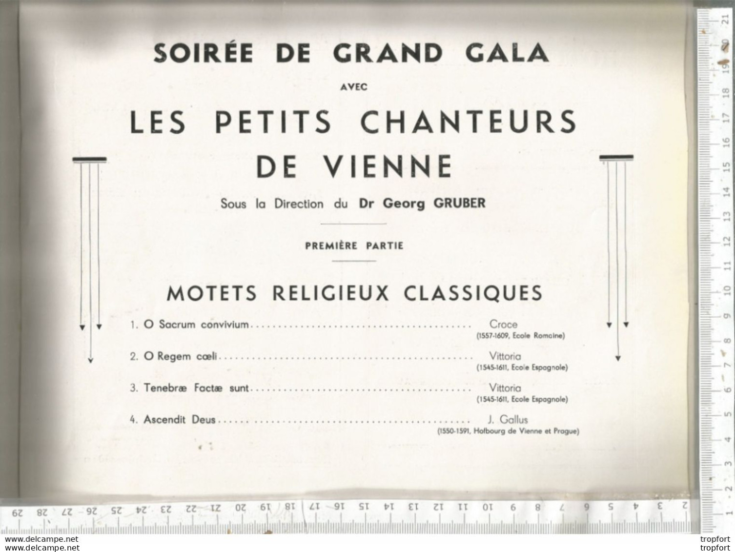 RARE Programme PETITS CHANTEURS DE VIENNE 1936  COMMUNE D 'YVETOT // Gala Musique - Programs