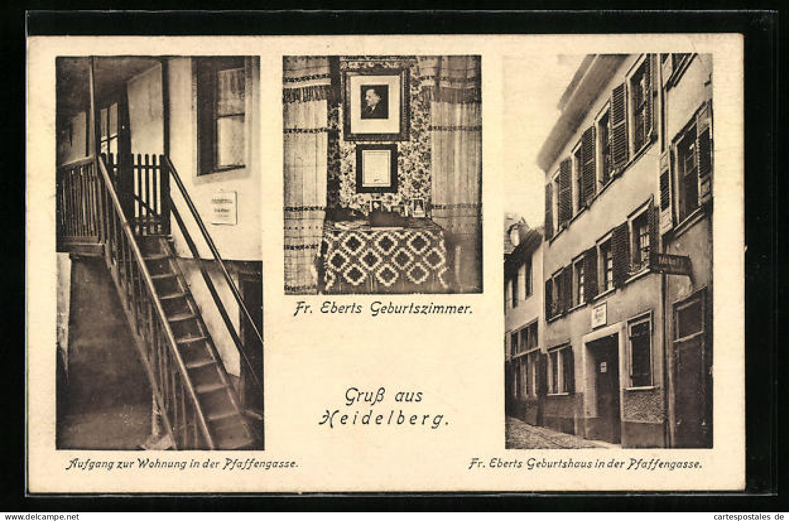 AK Heidelberg, Fr. Eberts Geburtshaus Und Fr. Eberts Geburtszimmer  - Heidelberg