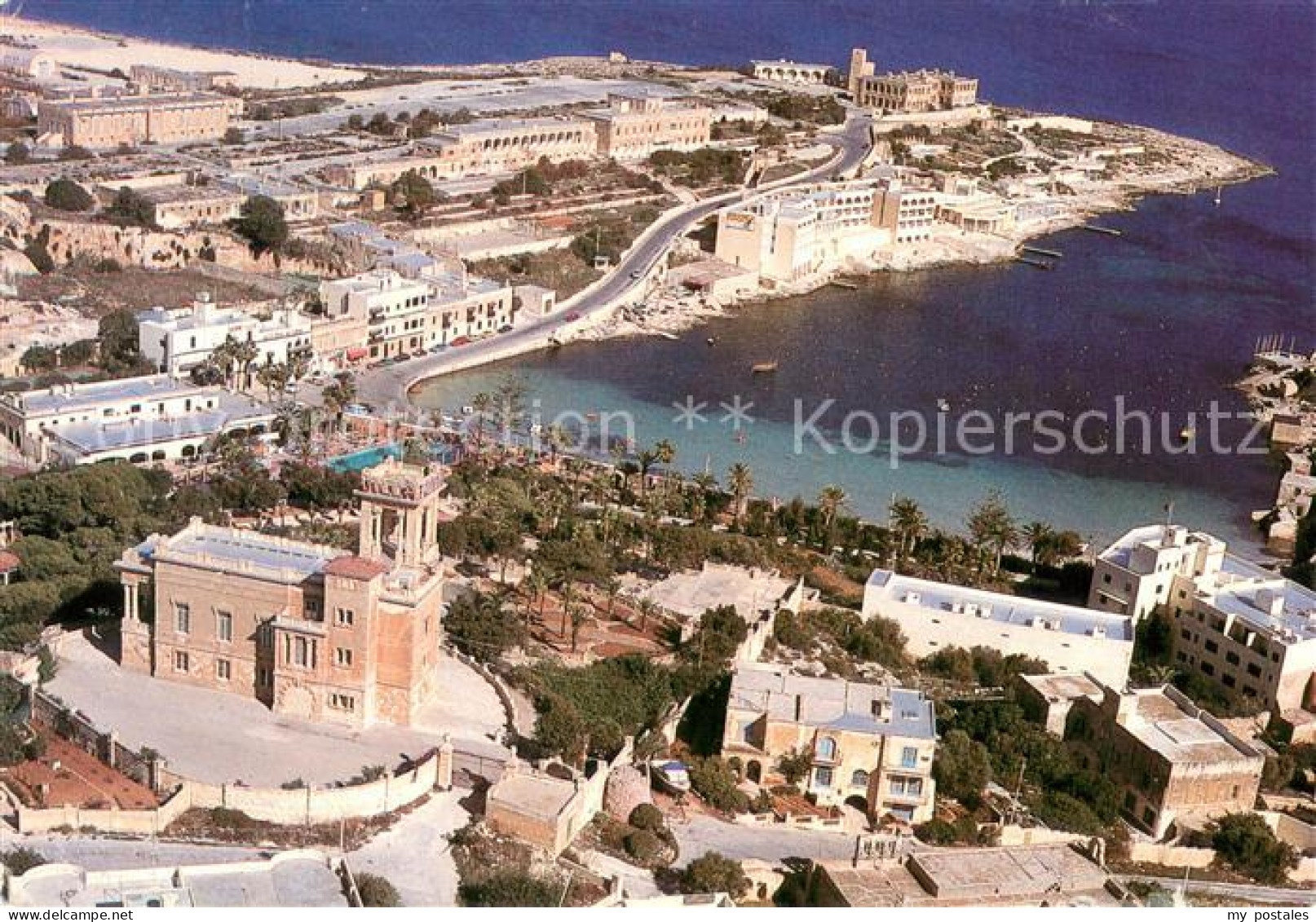 73661401 Malta Aerial View Of St Georges Bay Malta - Malte