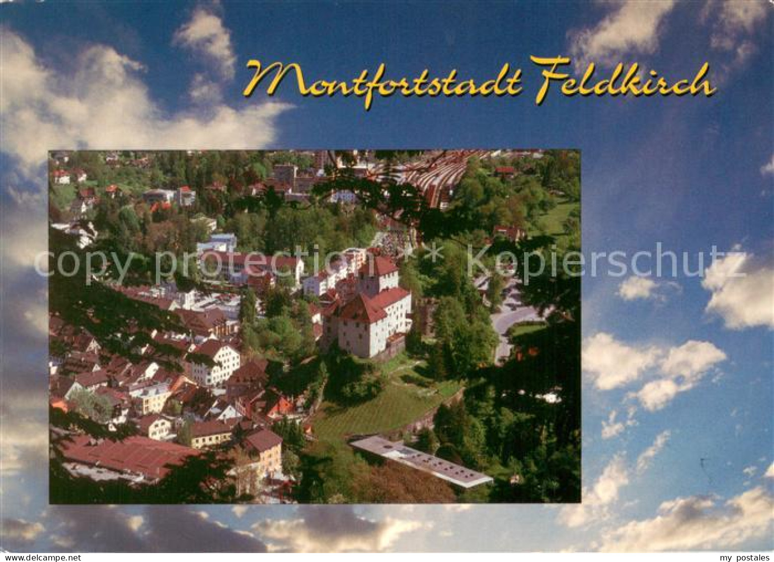 73661348 Feldkirch Vorarlberg Fliegeraufnahme Mit Schattenburg Feldkirch Vorarlb - Altri & Non Classificati