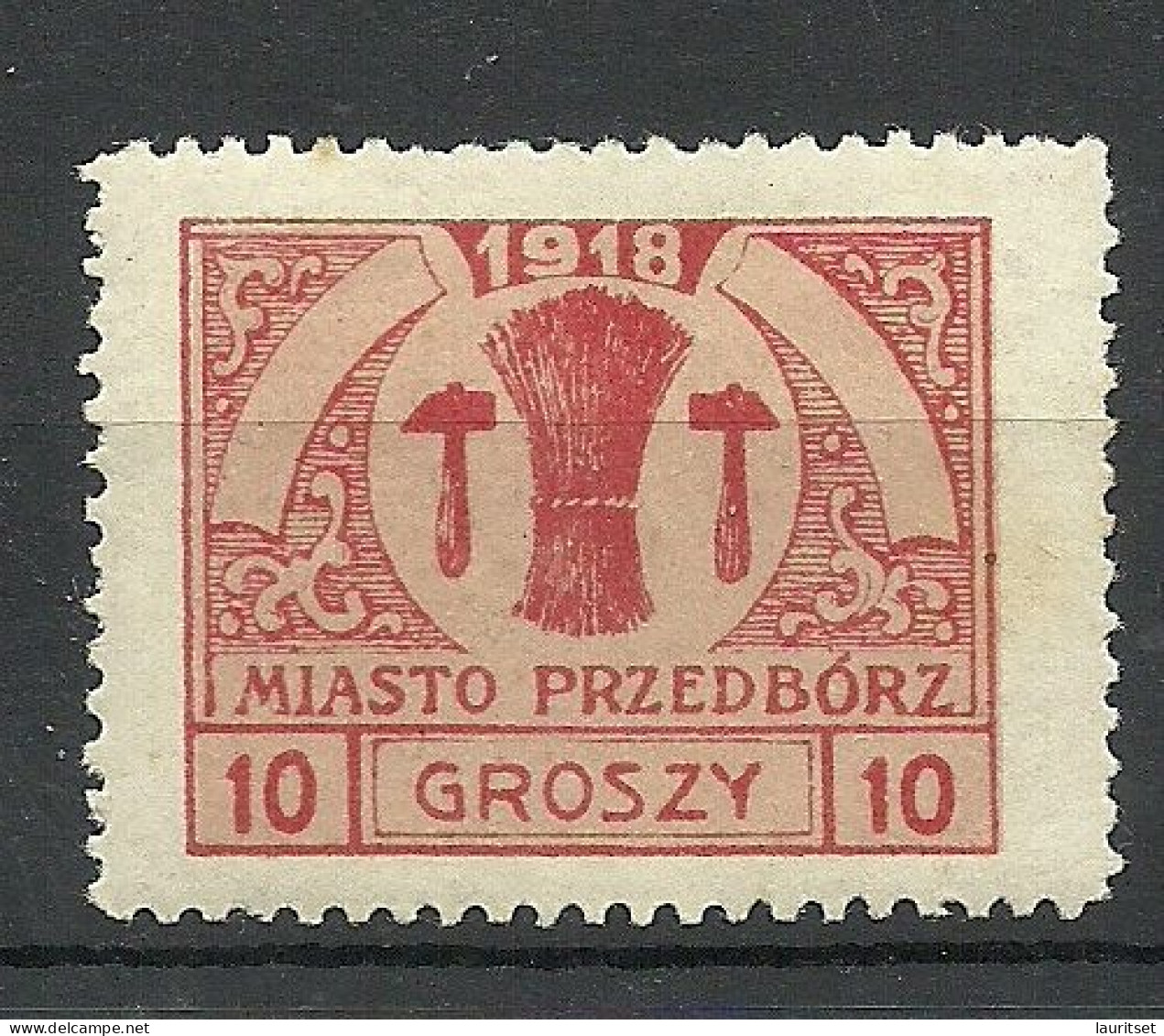 Poland Polen 1918 Przedborz Local Post Michel 6 B * - Used Stamps