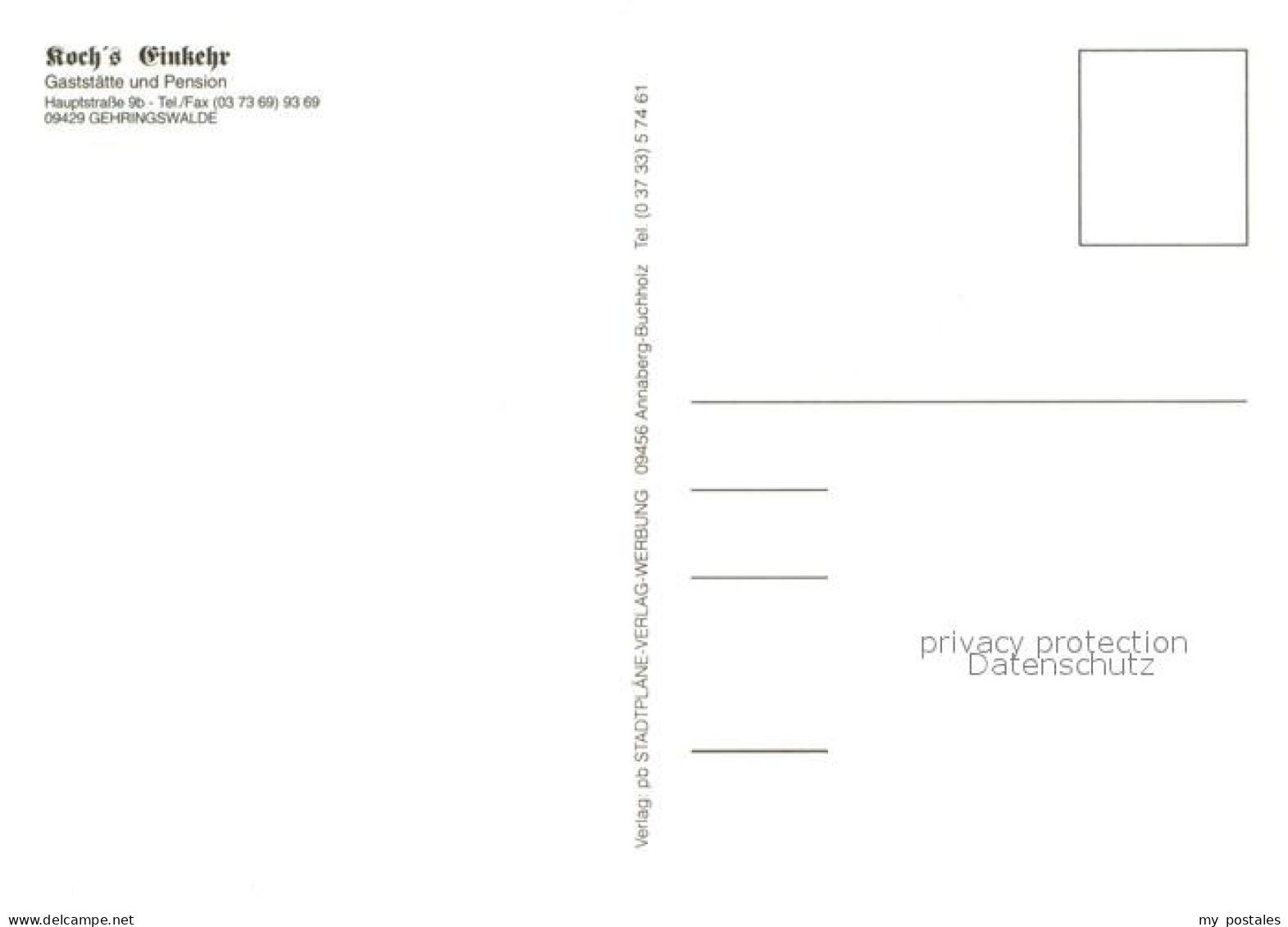 73661074 Gehringswalde Pension Gaststaette Koch's Einkehr Gehringswalde - Andere & Zonder Classificatie