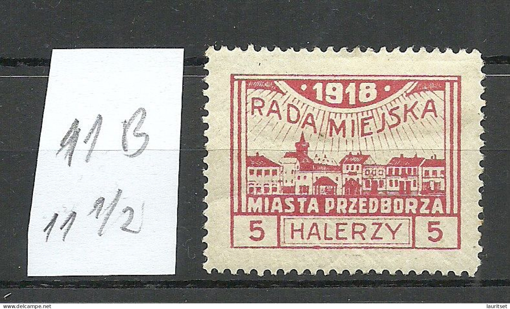 Poland Polen 1918 Przedborz Local Post Michel 11 B * - Unused Stamps