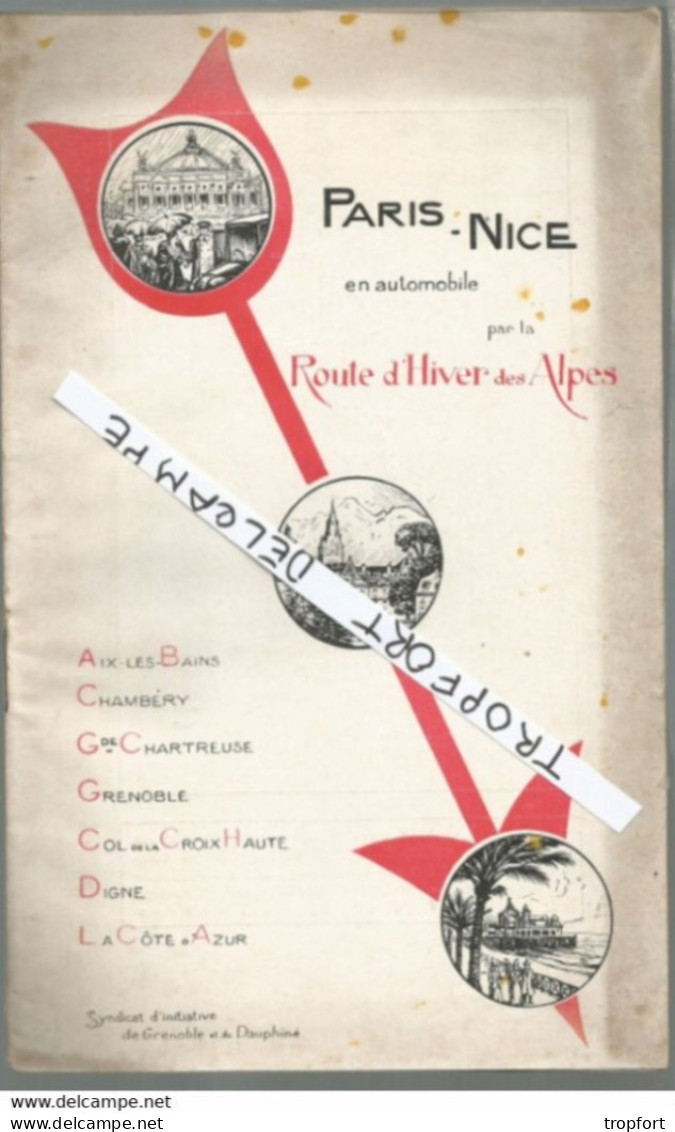 PG / Vintage // PROGRAMME Guide Avec Son Plan PARIS NICE ROUTE D'HIVER Des ALPES  AIX CHAMBERY DIGNE Grenoble Croix H - Dépliants Touristiques