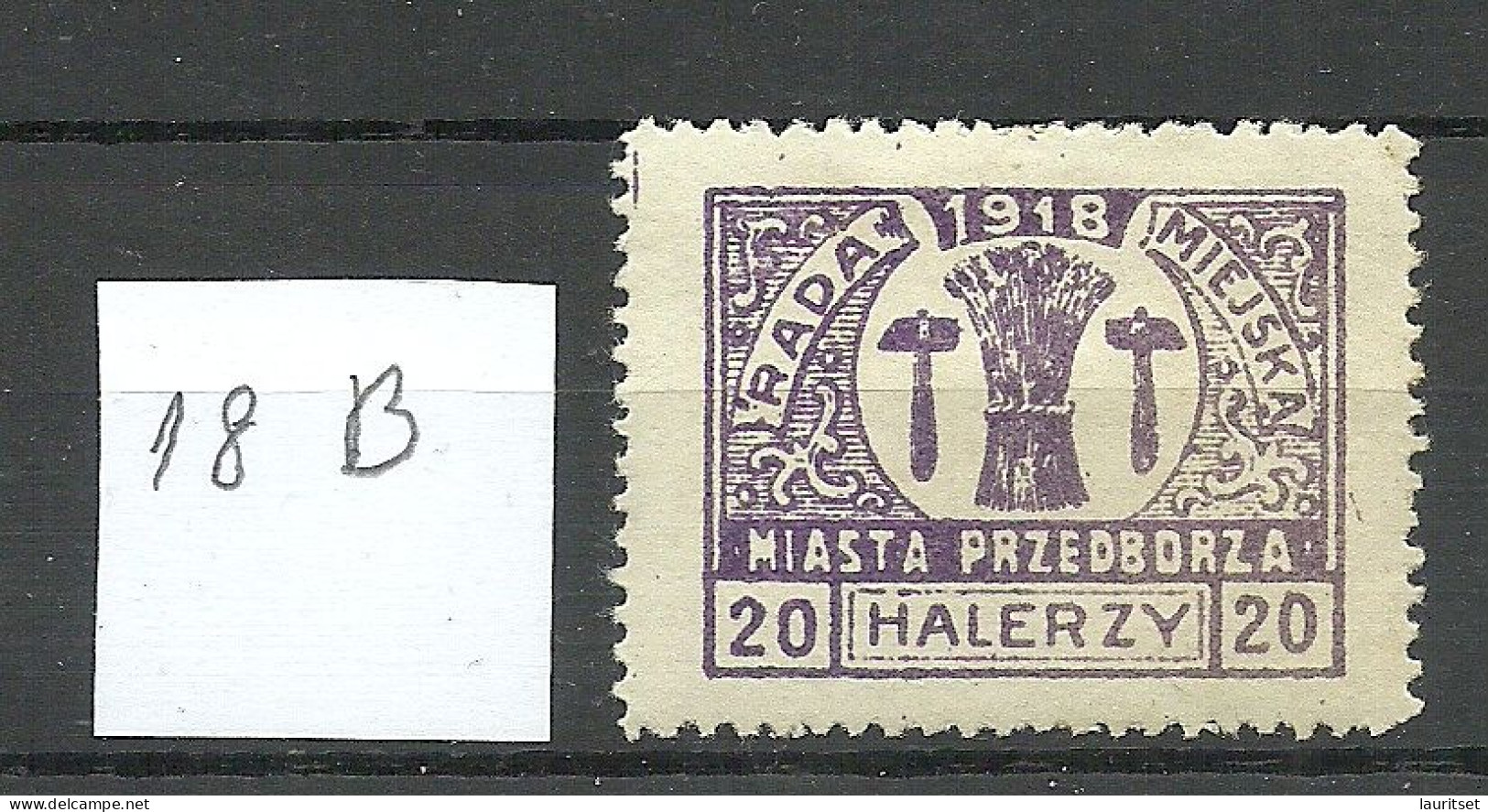 Poland Polen 1918 Przedborz Local Post Michel 18 B * - Unused Stamps