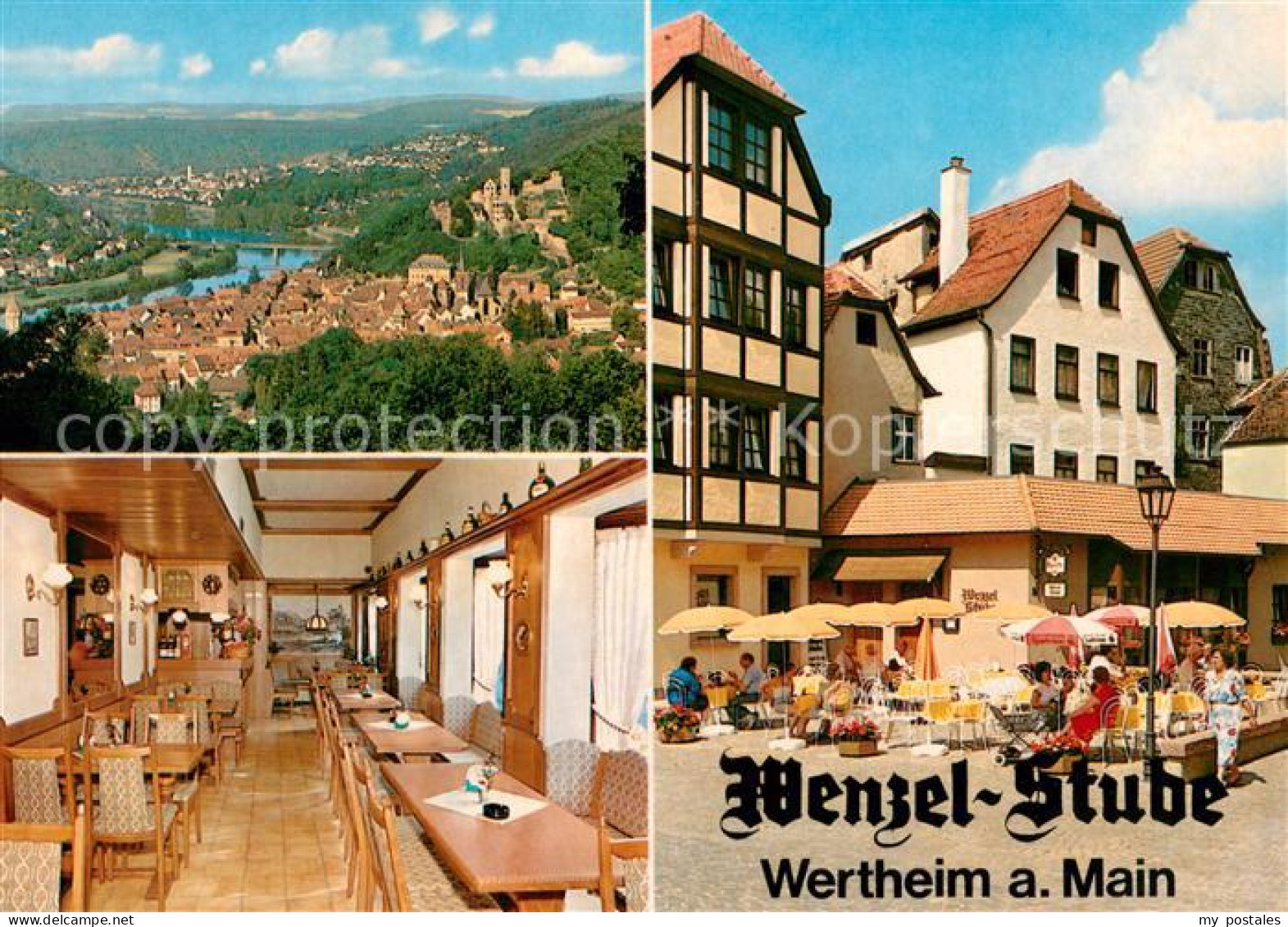 73660960 Wertheim Main Cafe Gaststaette Wenzel Stube Gastraum Terrasse Panorama - Wertheim