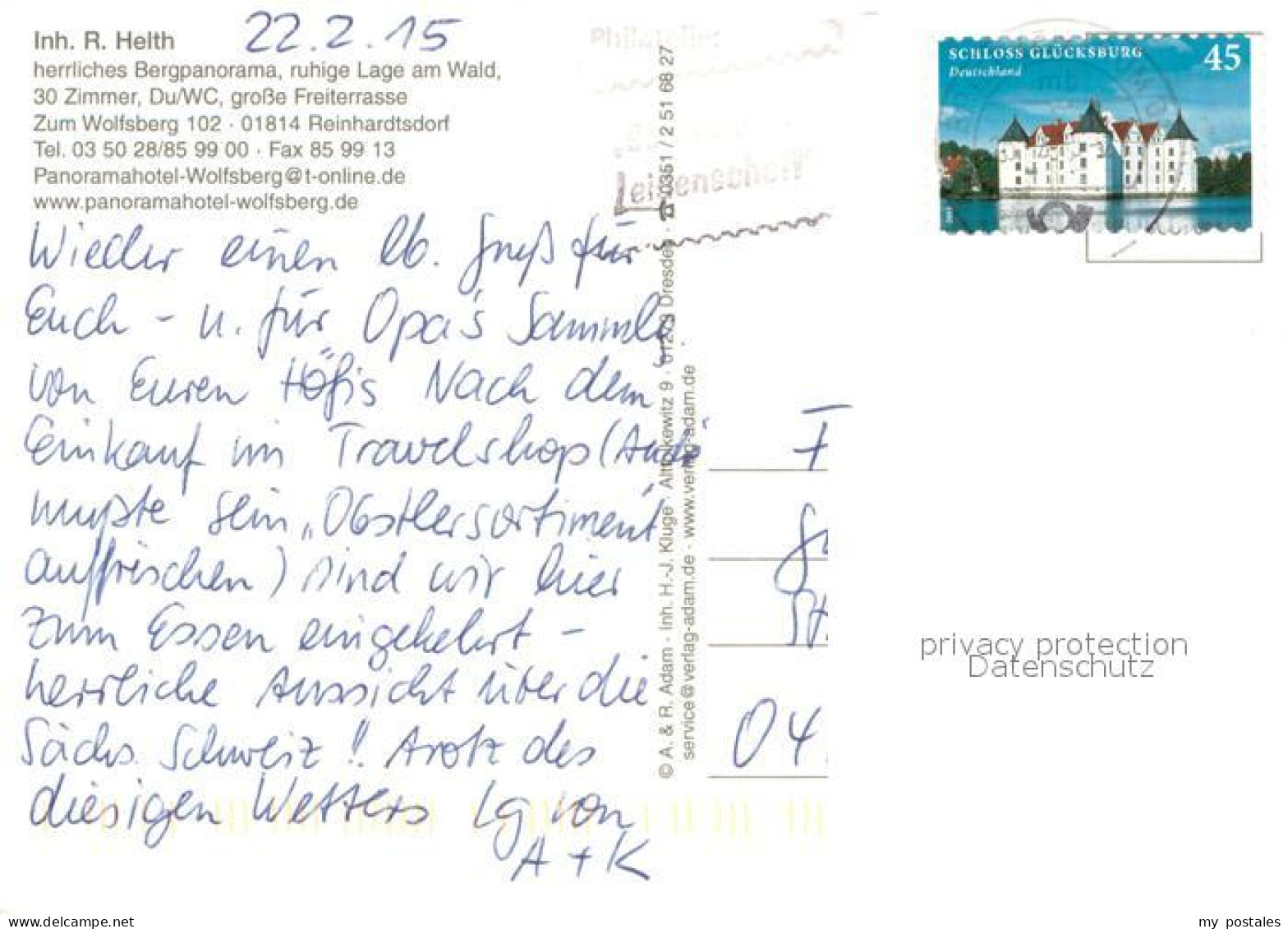 73660939 Reinhardtsdorf Bad Schandau Panoramahotel Wolfsberg Saechsische Schweiz - Andere & Zonder Classificatie