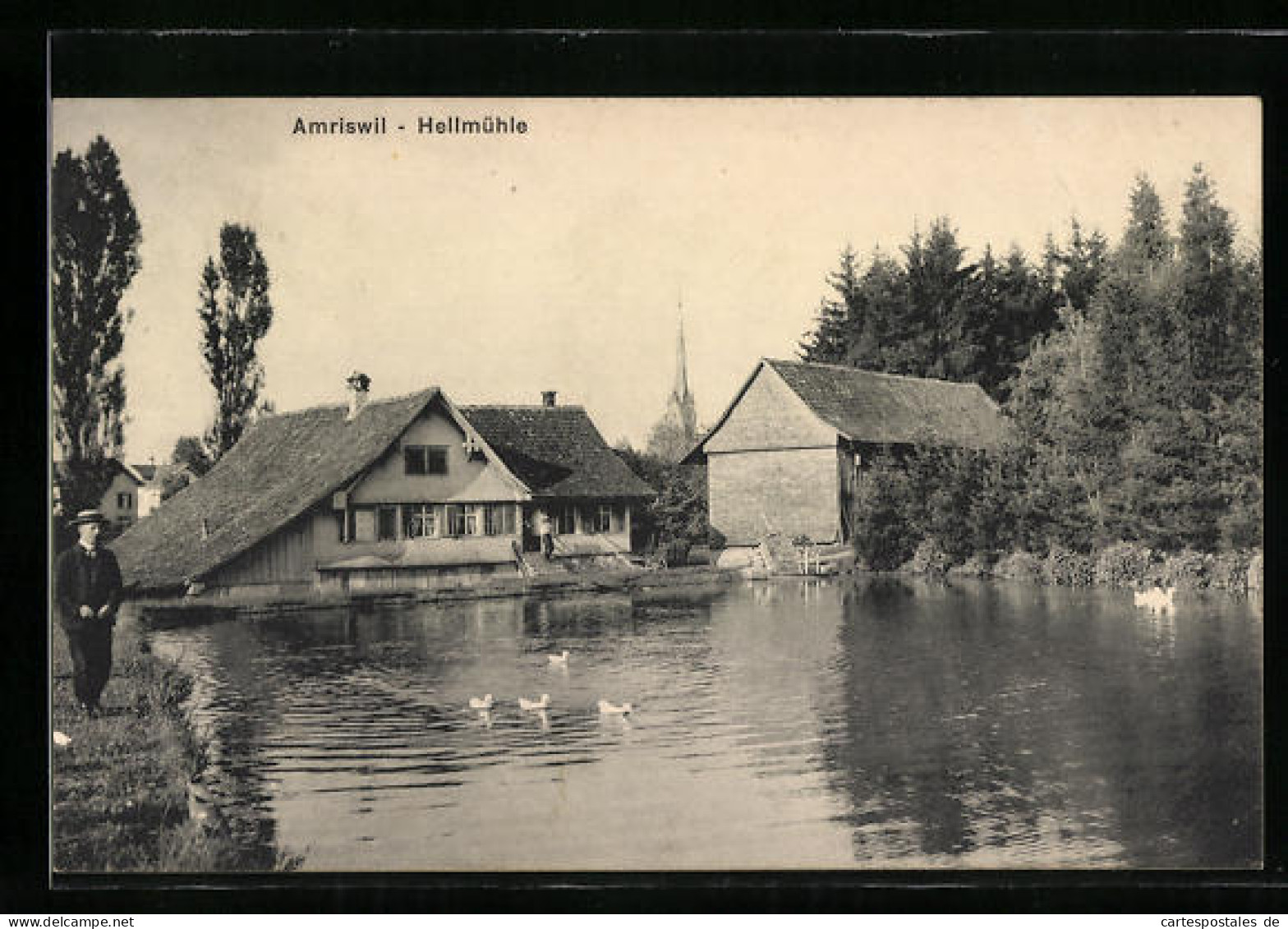 AK Amriswil, Hellmühle Am Teich  - Amriswil