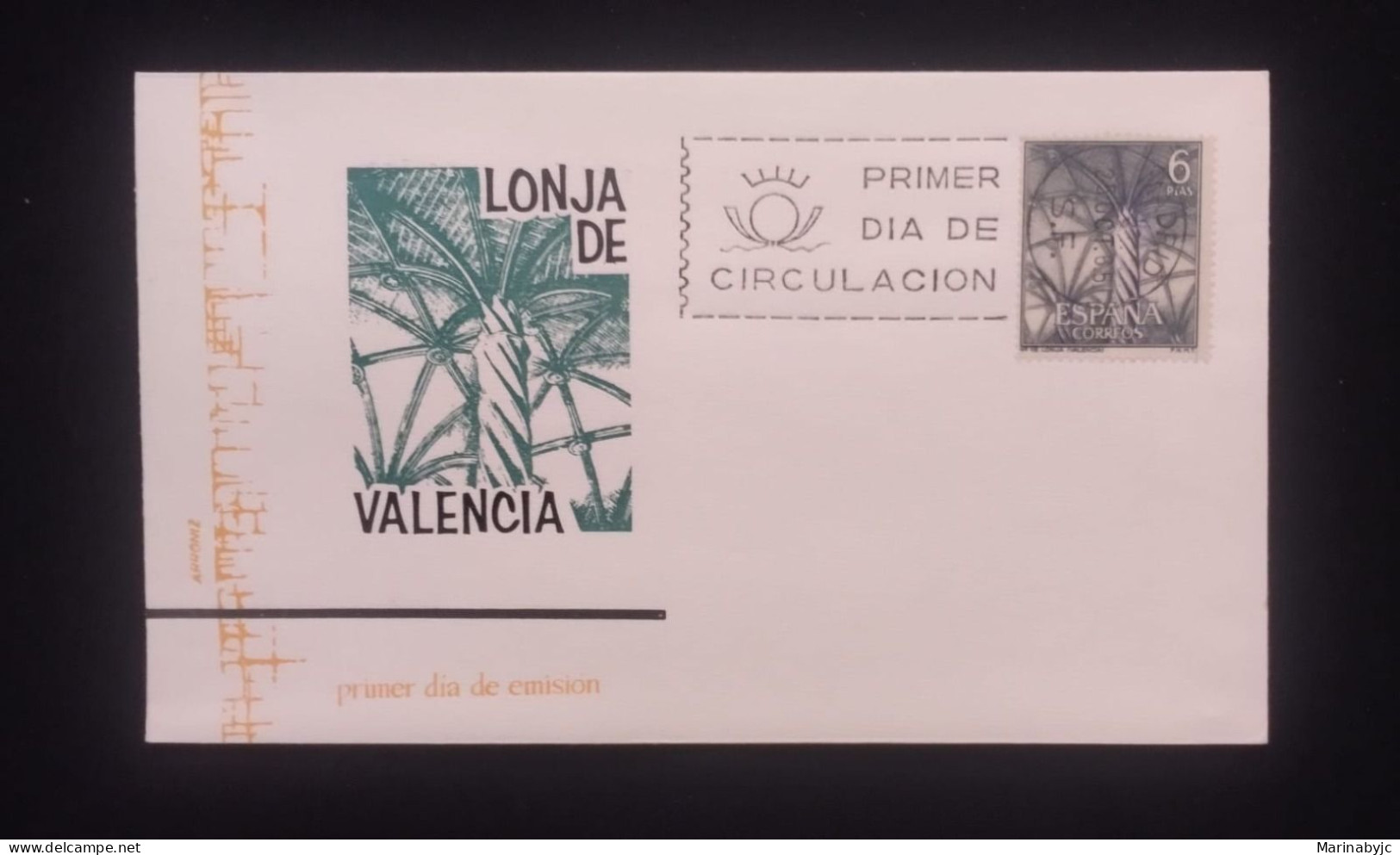 C) 1965, SPAIN FDC, LONJA DE VALENCIA, XF - Valencia