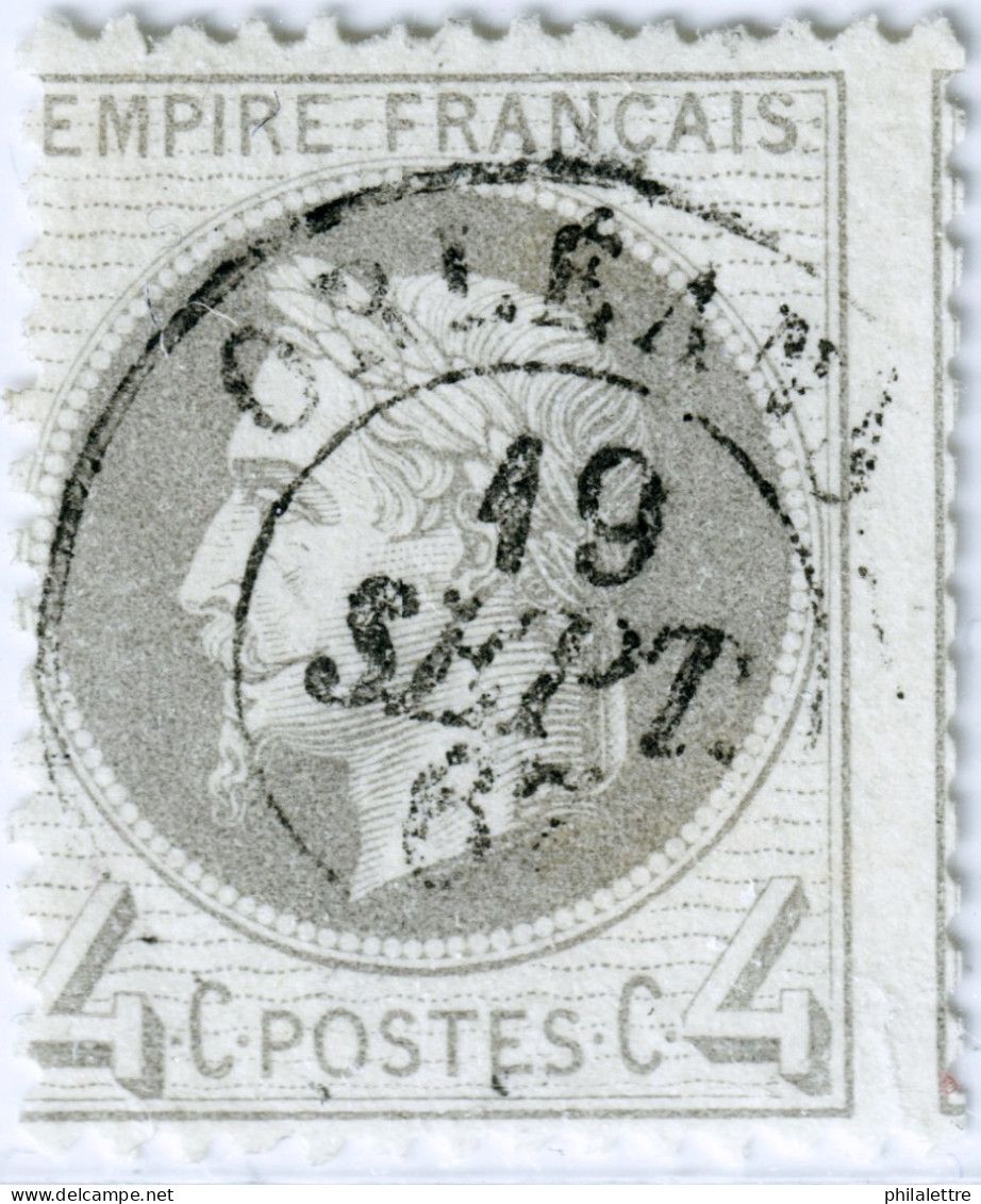 FRANCE - 1863 Empire Lauré 4c Gris T.I Yv.27A - Obl. TàD D'ORLÉANS - Piquage à Cheval - 1863-1870 Napoléon III. Laure