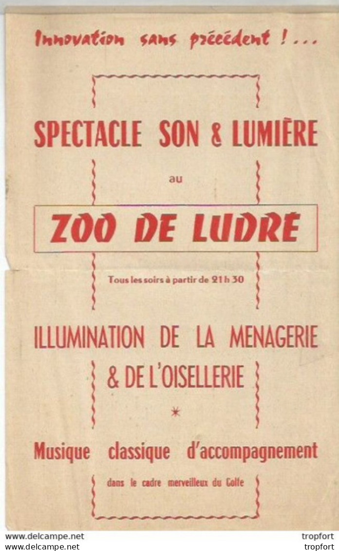 CC // Vintage // Old French Program // Rare Affichette Ancienne ZOO DE LUDRE Saint-ARMEL - Werbung