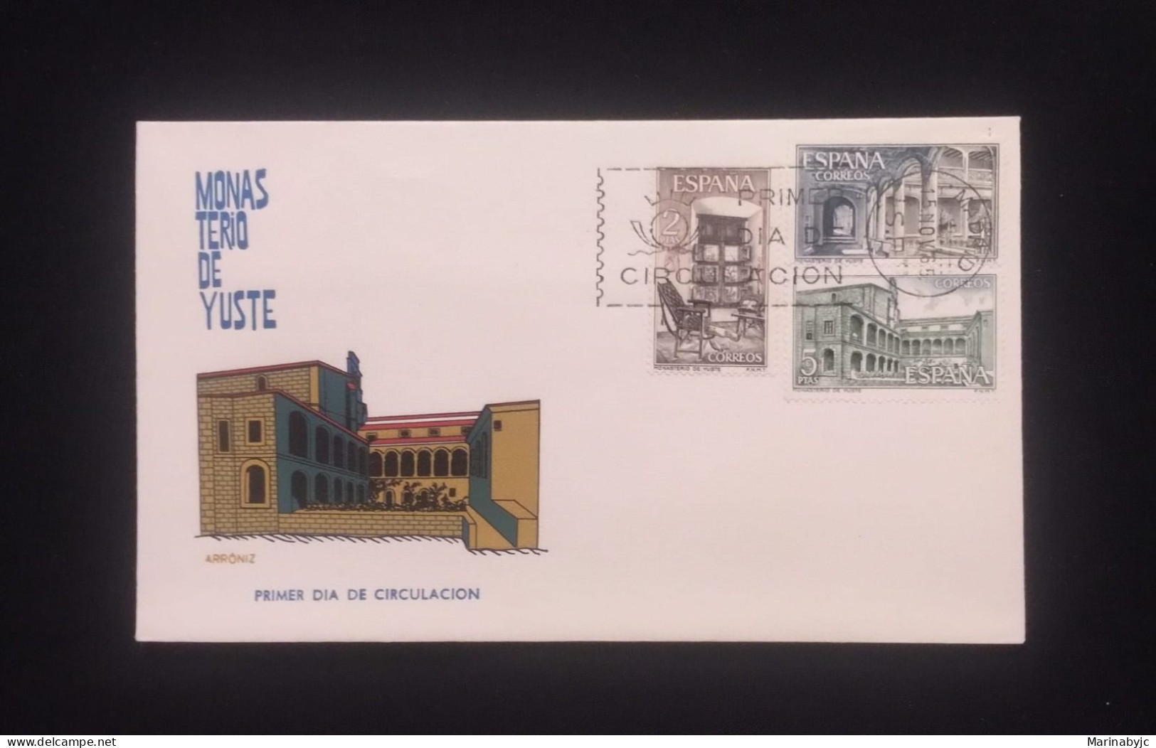 C) 1965, SPAIN, CD, MONASTERY OF YUSTE CÁCERES, MULTIPLE STAMPS, XF - Cáceres