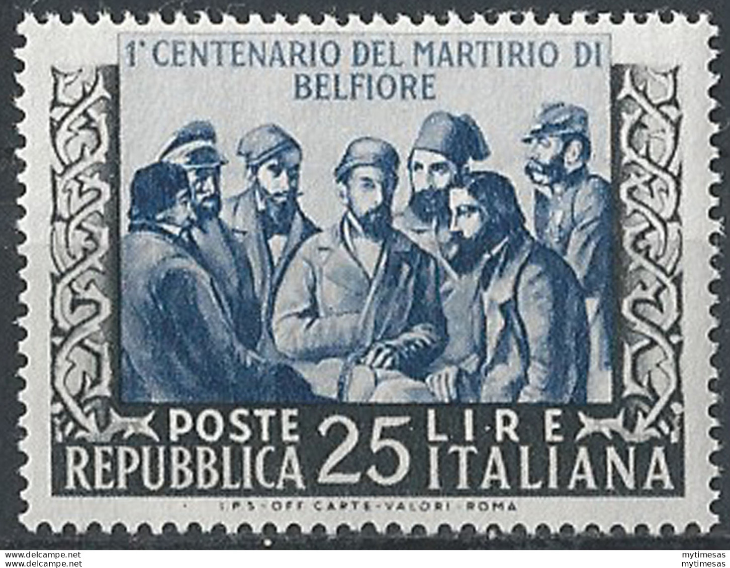 1952 Italia Martirio Di Belfiore MNH Sassone N. 705 - 1946-60: Nieuw/plakker