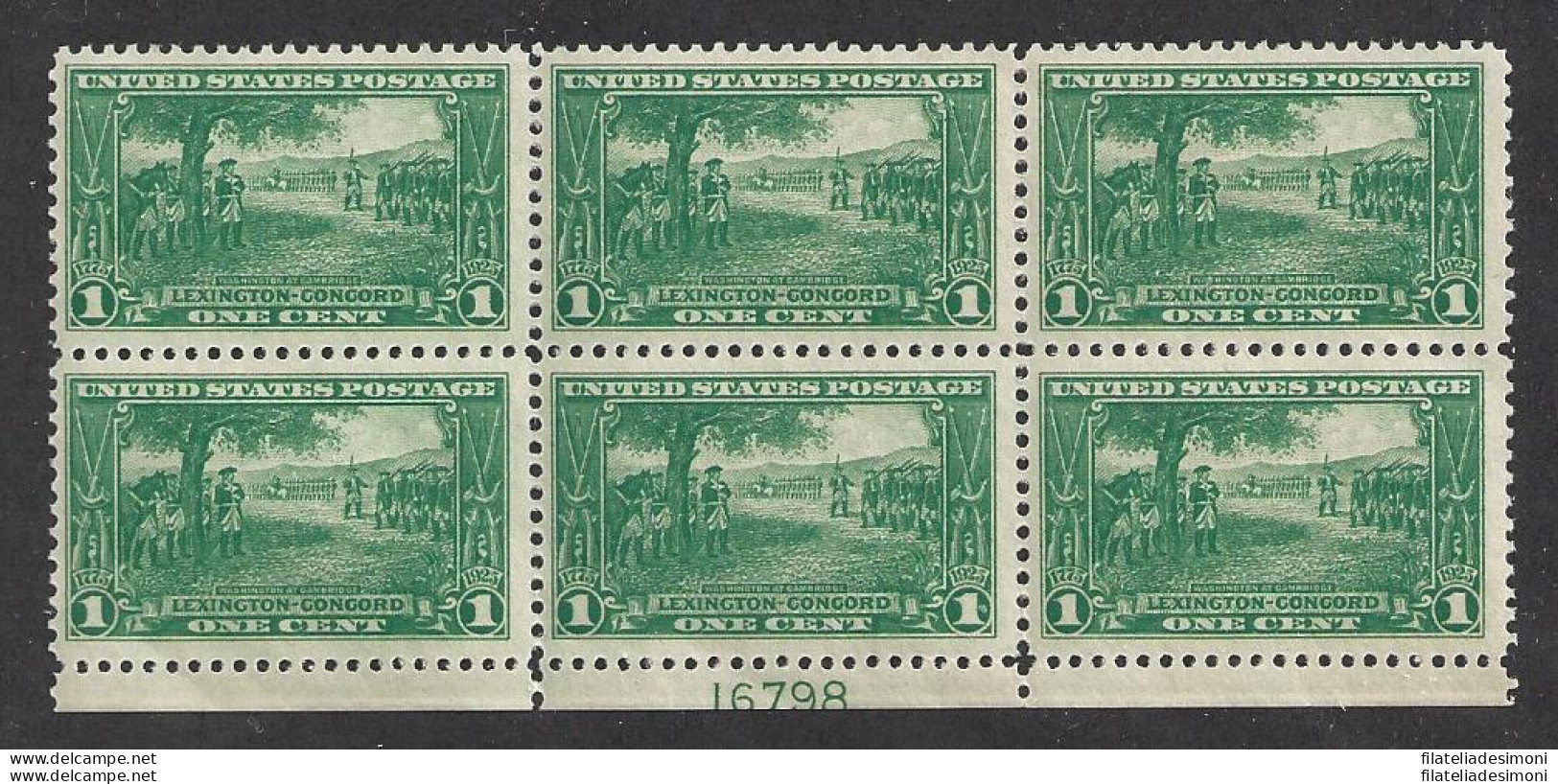 1925 Stati Uniti, N° 427  1 C. Verde   MNH/**  BLOCCO - Sonstige & Ohne Zuordnung