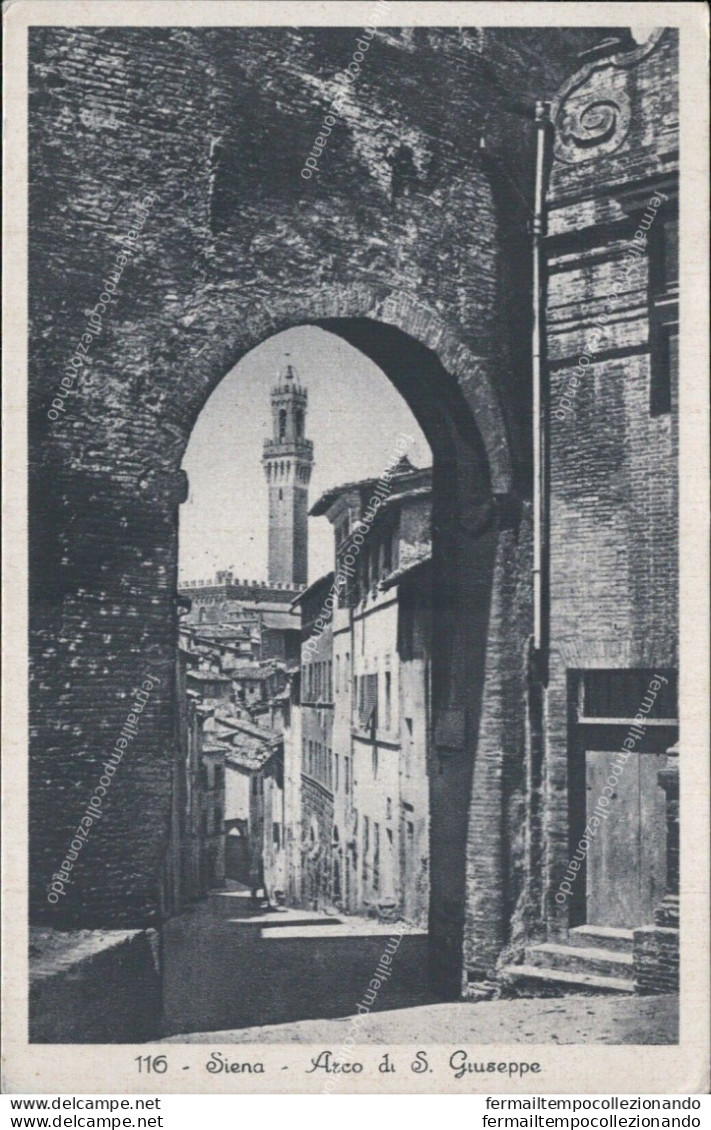 Ar468 Cartolina Siena Arco Di S.giuseppe 1936 - Siena