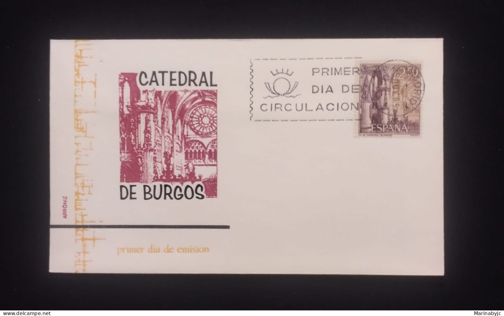 C) 1965, SPAIN, FDC, BURGOS CATHEDRAL, XF - Burgos