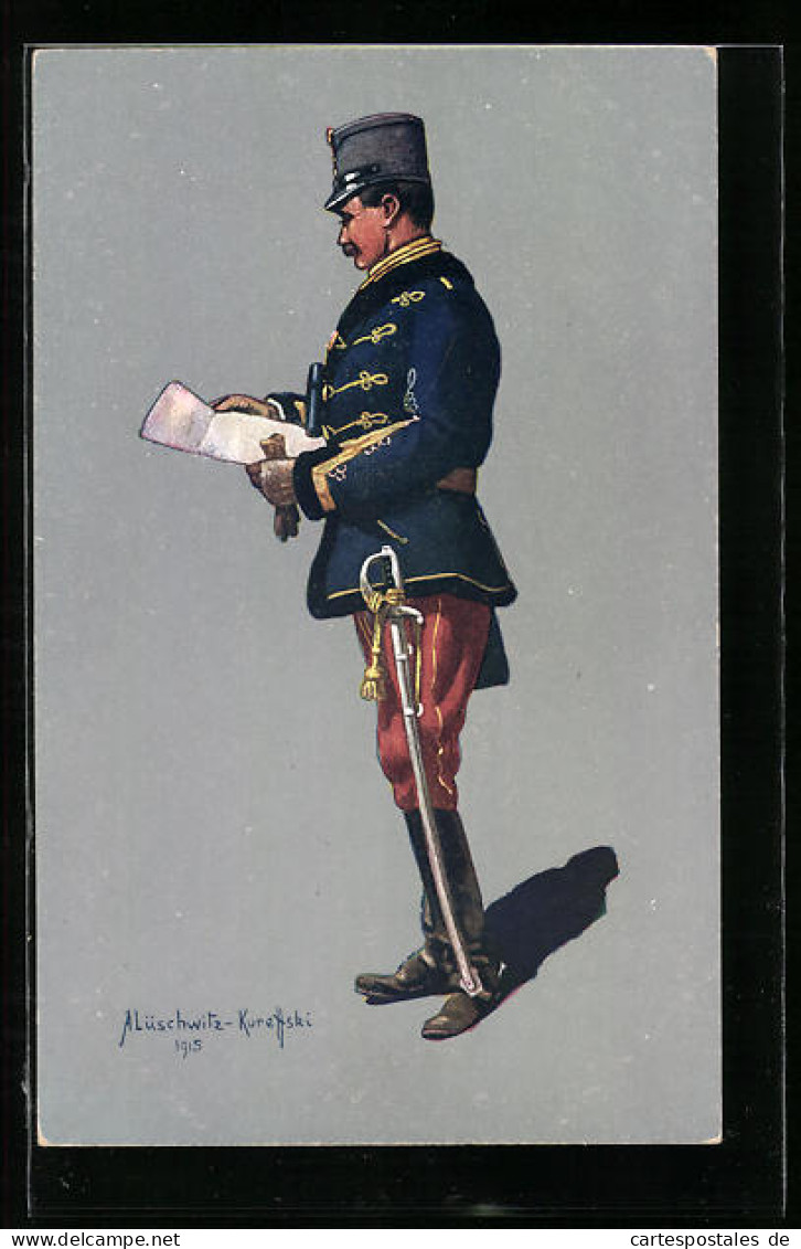 Künstler-AK Husarenstabsoffizier In Felduniform 1914-1915  - Sonstige & Ohne Zuordnung