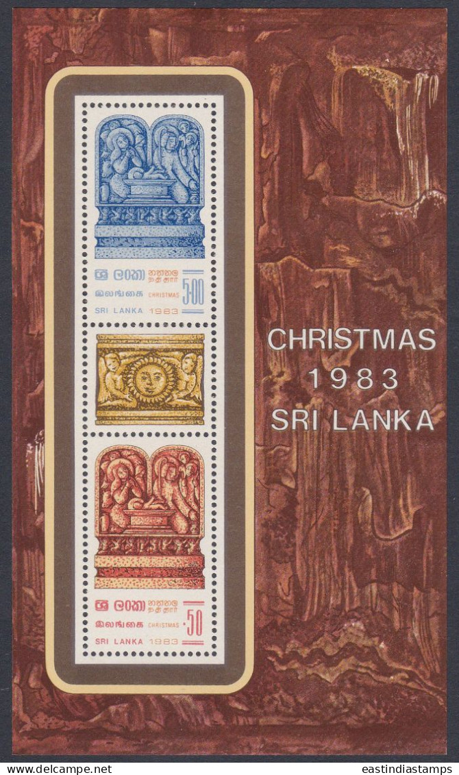 Sri Lanka Ceylon 1983 MNH MS Christmas, Christianity, Christian, Religion, Festival, Art, Sculpture, Miniature Sheet - Sri Lanka (Ceylon) (1948-...)