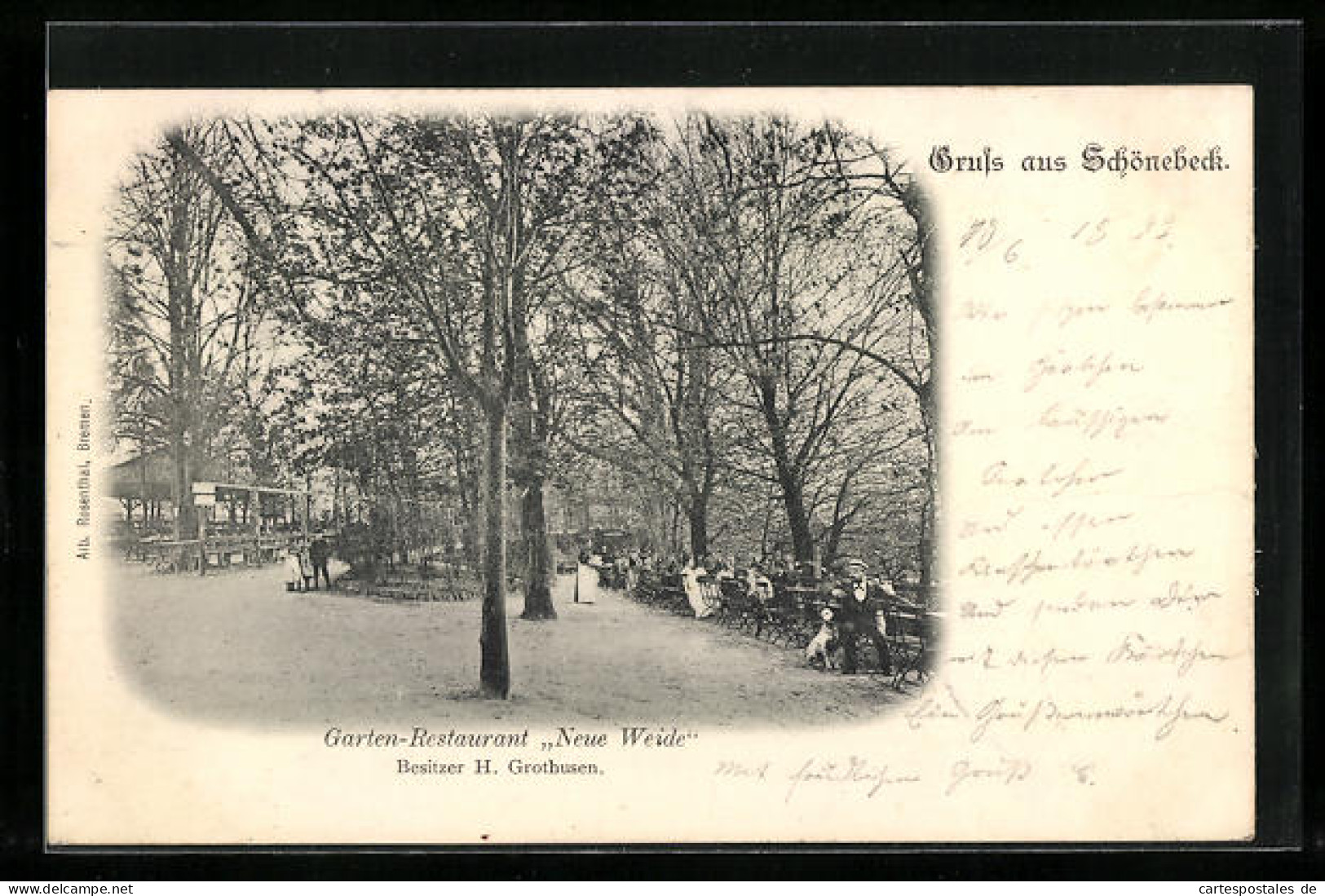 AK Schönebeck, Garten-Restaurant Neue Weide, Bes. H. Grothusen  - Andere & Zonder Classificatie