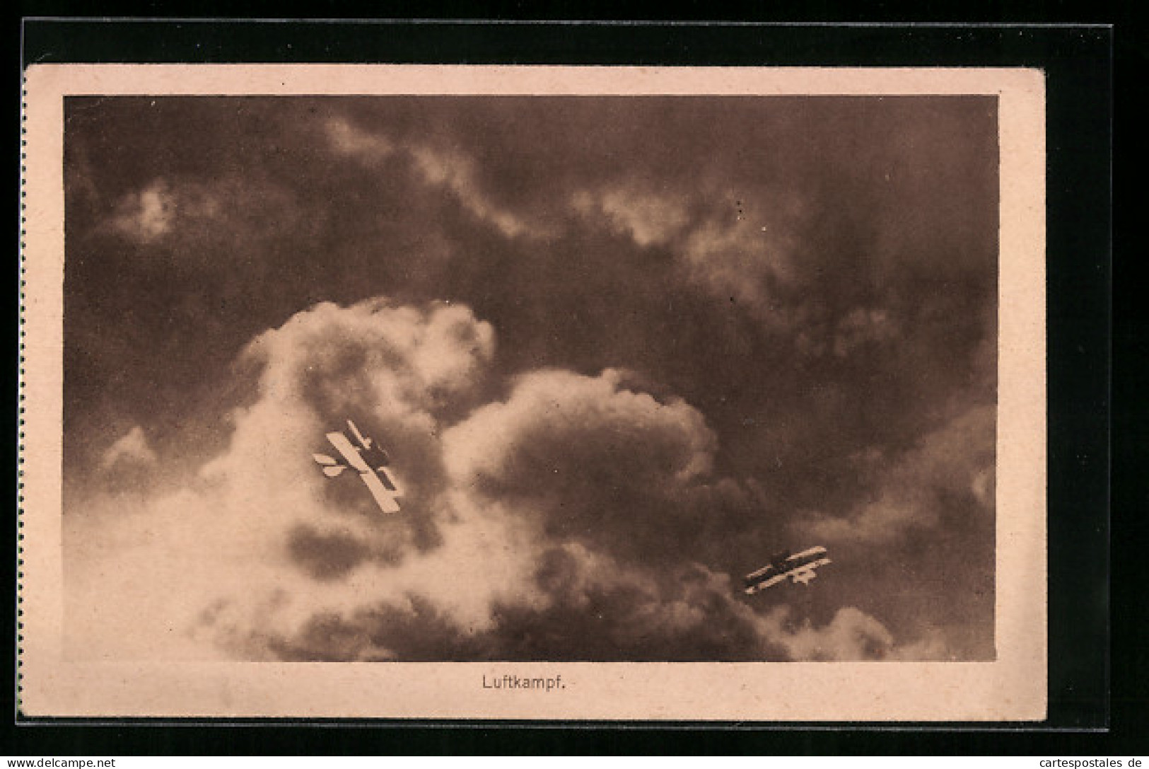 AK Luftkampf Zweier Flugzeuge  - 1914-1918: 1st War