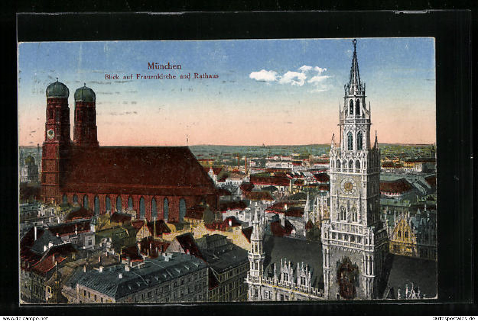 AK München, Blick Auf Frauenkirche Und Rathaus  - München