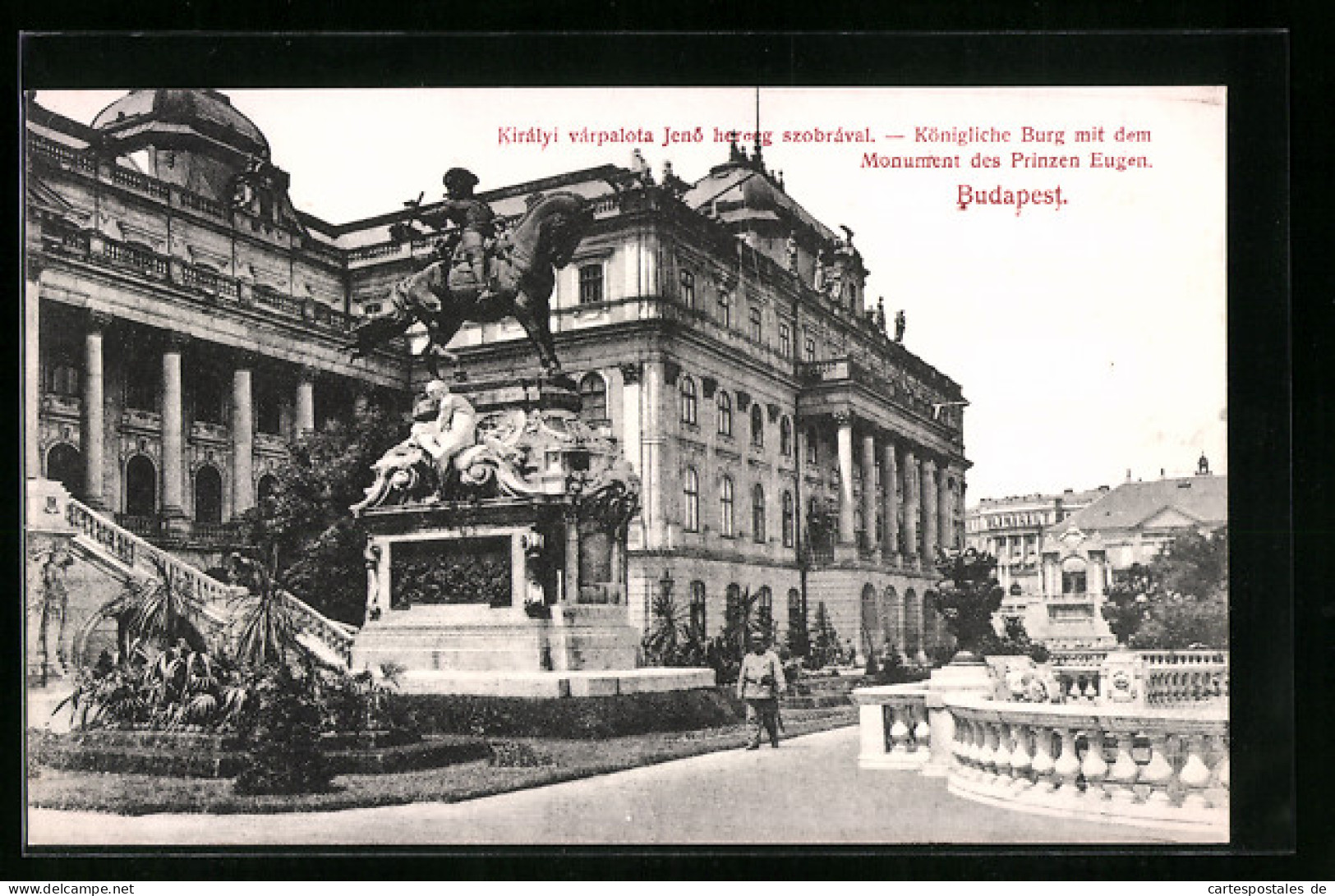 AK Budapest, Monument Des Prinzen Eugen, Die Königliche Burg  - Ungarn