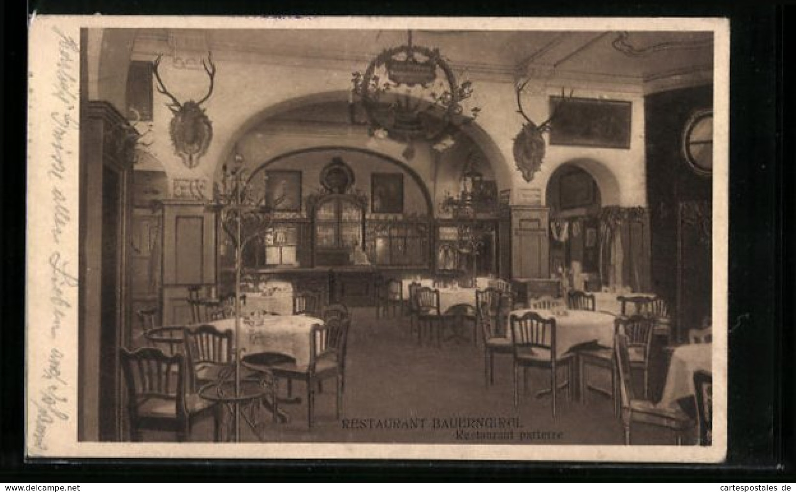 AK München, Restaurant Bauerngirgel, Residenzstrasse 19 U. 20, Innenansicht  - Muenchen