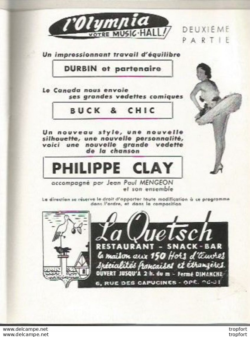 CC // Vintage // Old french music hall Program / Programme théâtre OLYMPIA Philippe CLAY // Deniaud Lavalette