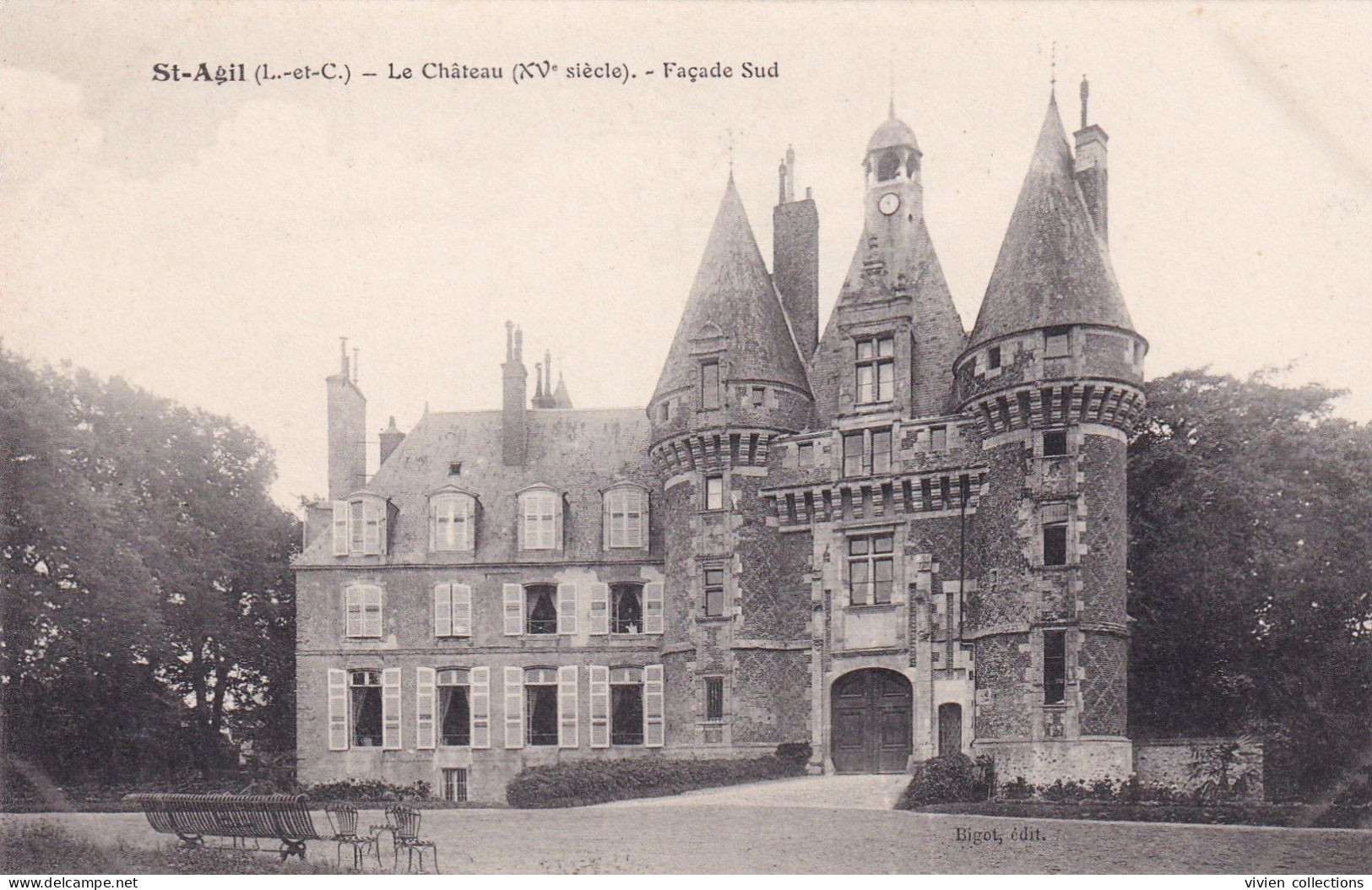 Saint Agil (41 Loir Et Cher) Le Château Du XVeme Façade Sud - édit. Bigot - Sonstige & Ohne Zuordnung