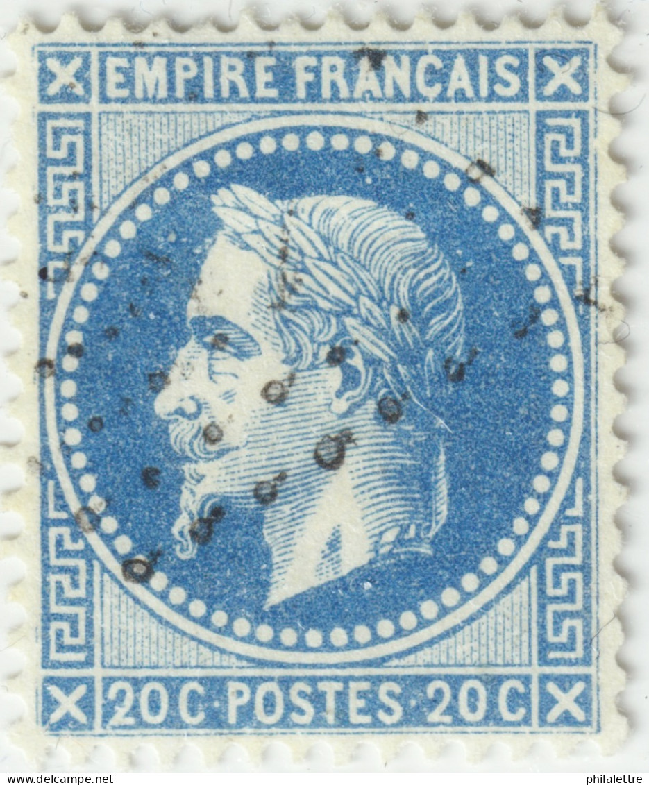 FRANCE - 1867 Empire Lauré 20c Bleu Yv.29A Filet Ouest Absent, Cassures Du Filet Est - Obl. TB - 1863-1870 Napoléon III Lauré