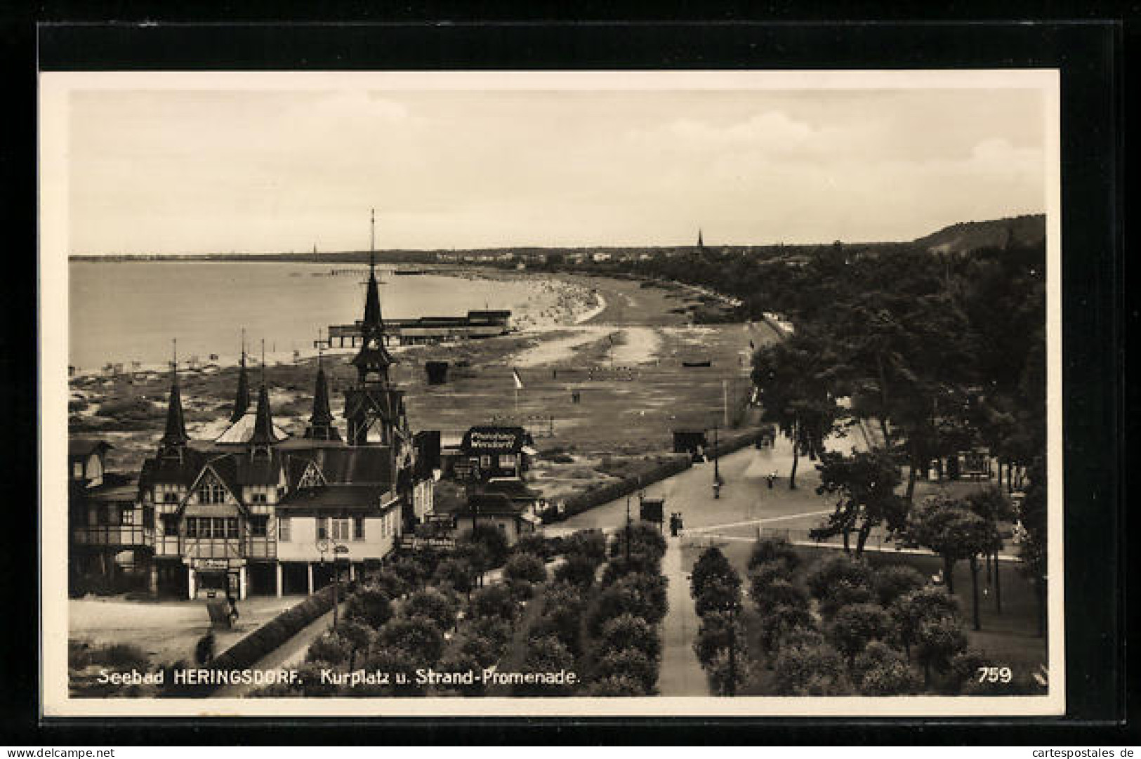 AK Heringsdorf, Kurplatz Mit Strandpromenade  - Autres & Non Classés