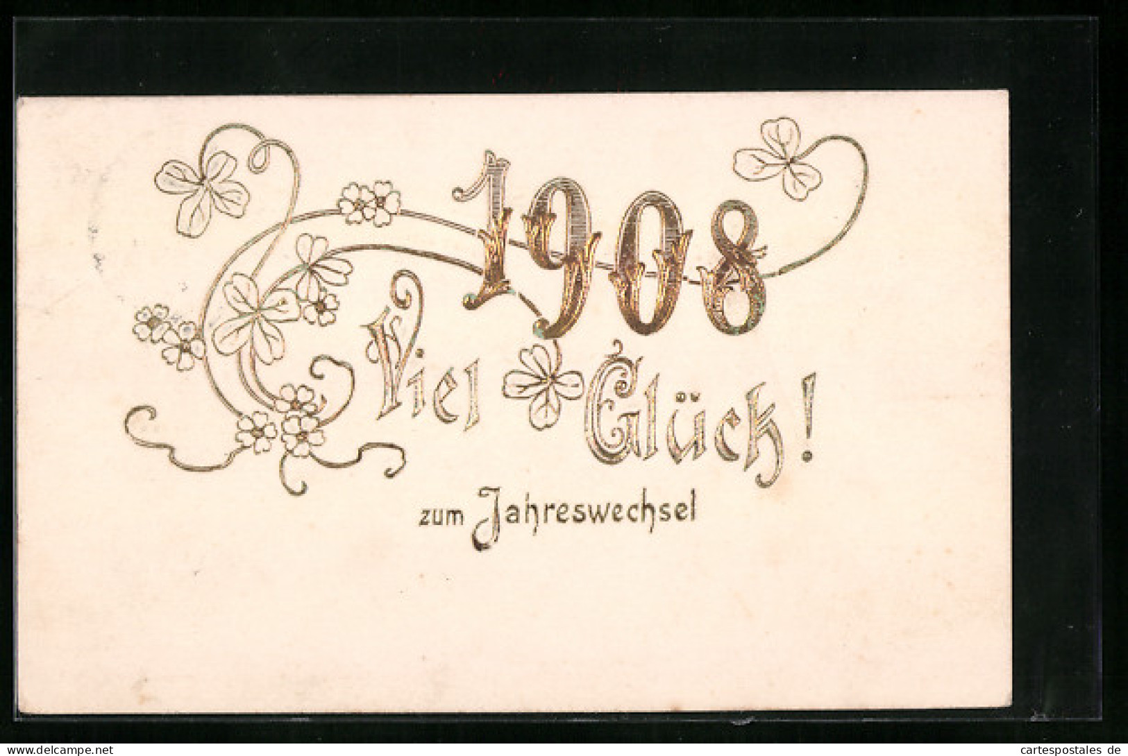 AK Jahreszahl 1908 Mit Kleeblättern  - Sonstige & Ohne Zuordnung