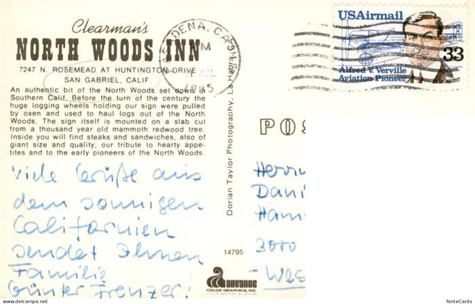 73949736 San_Gabriel_California_USA Clearman's North Woods Inn - Other & Unclassified