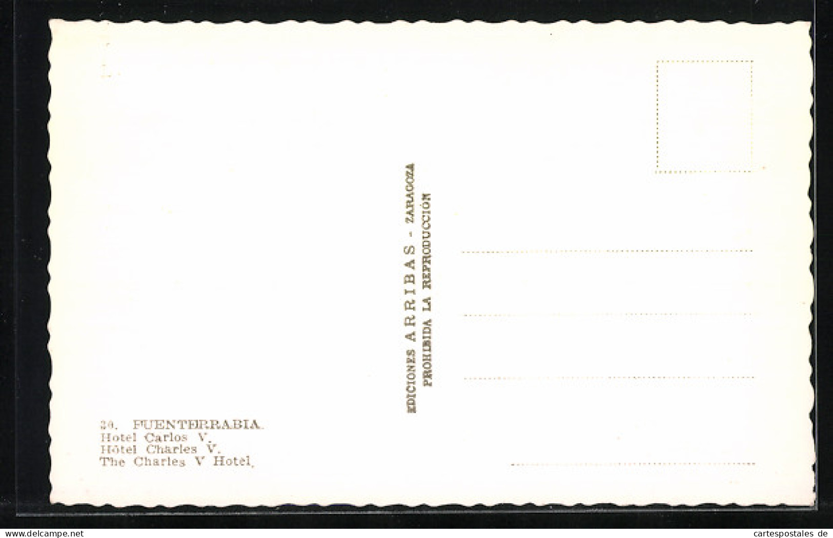 Postal Fuenterrabia, Hotel Carlos V.  - Andere & Zonder Classificatie