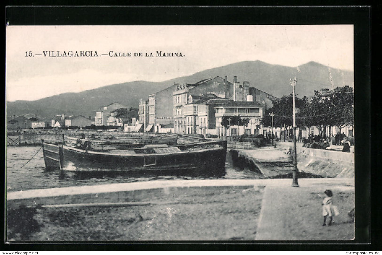 Postal Villagarcia Calle De La Marina  - Andere & Zonder Classificatie