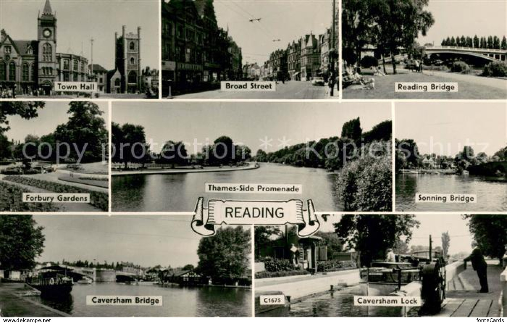73668075 Reading Town Hall Broad Street Reading Bridge Forbury Gardens Thames Si - Autres & Non Classés