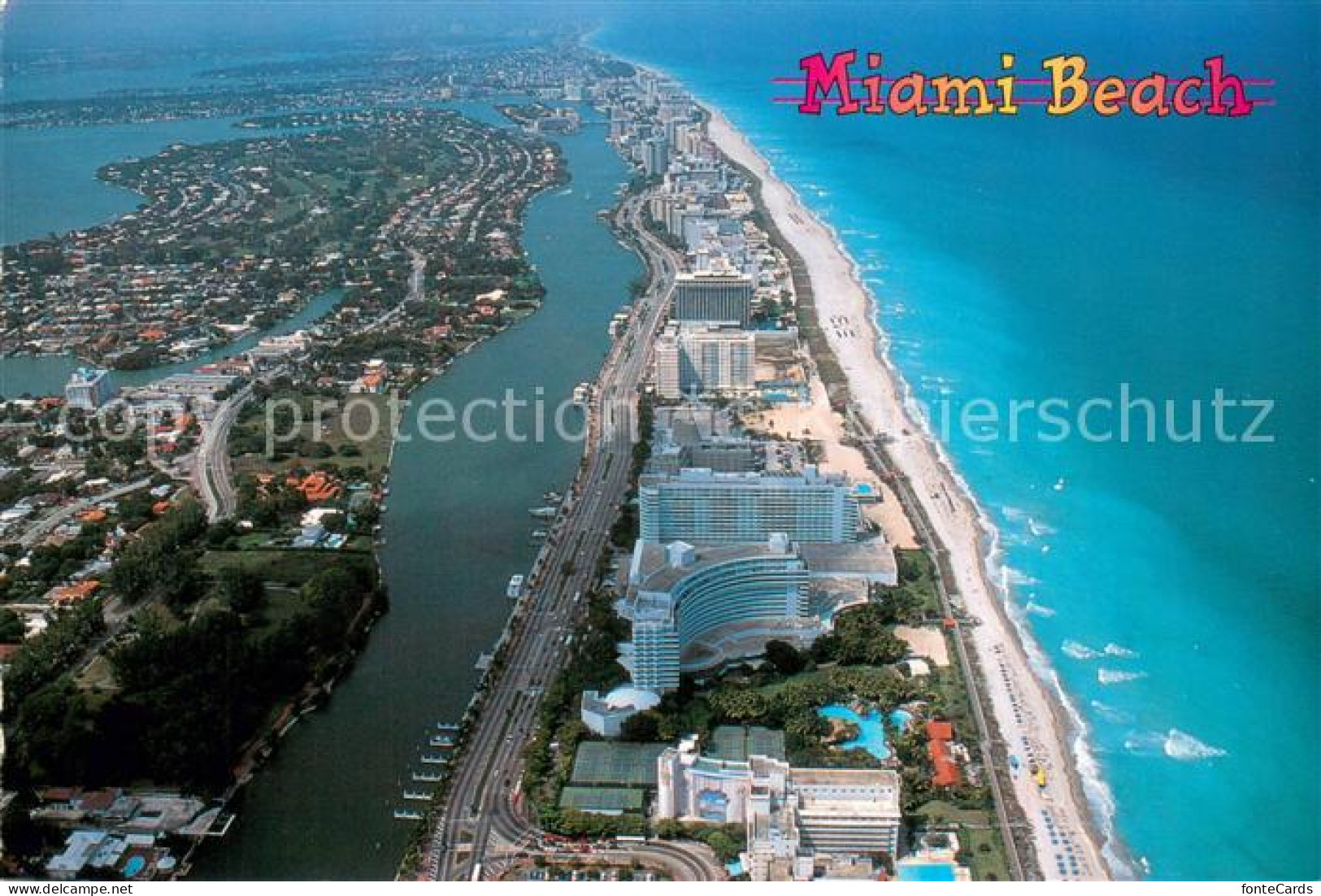 73667788 Miami_Beach Showing Indian Creek Atlantic Ocean And The Fontainebleau H - Andere & Zonder Classificatie