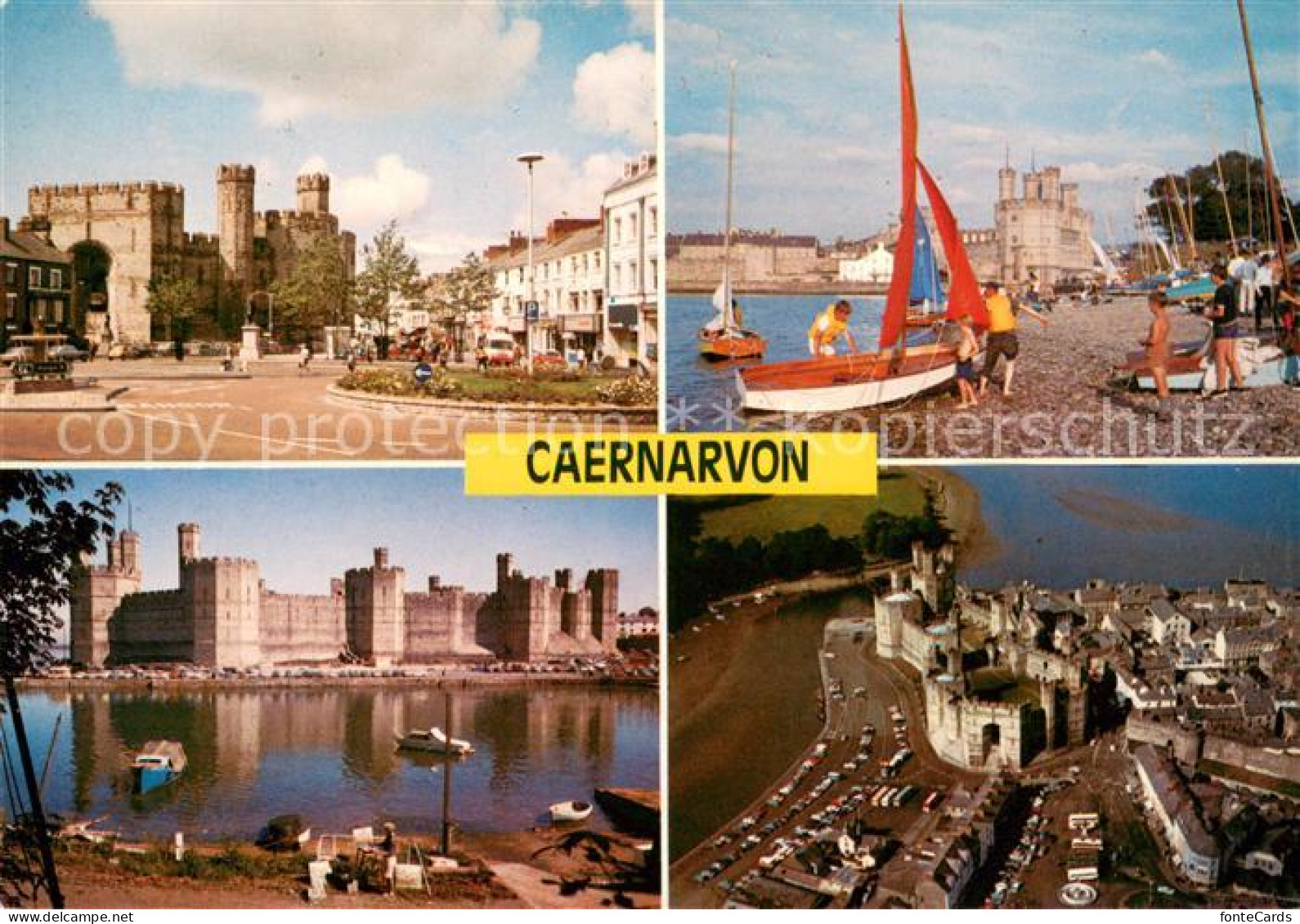 73656329 Caernarvon Castle Square Yachting Aerial View Of The Castle Caernarvon - Autres & Non Classés