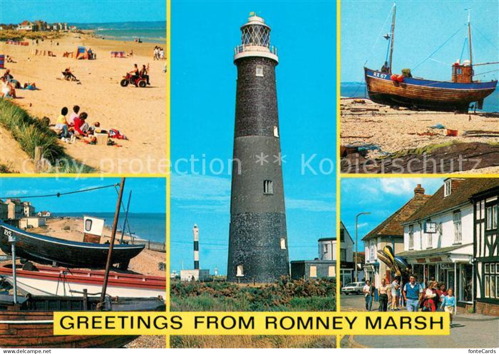 73655040 Romney Marsh Strand Fischkutter Leuchtturm Ortsmotiv Romney Marsh - Autres & Non Classés