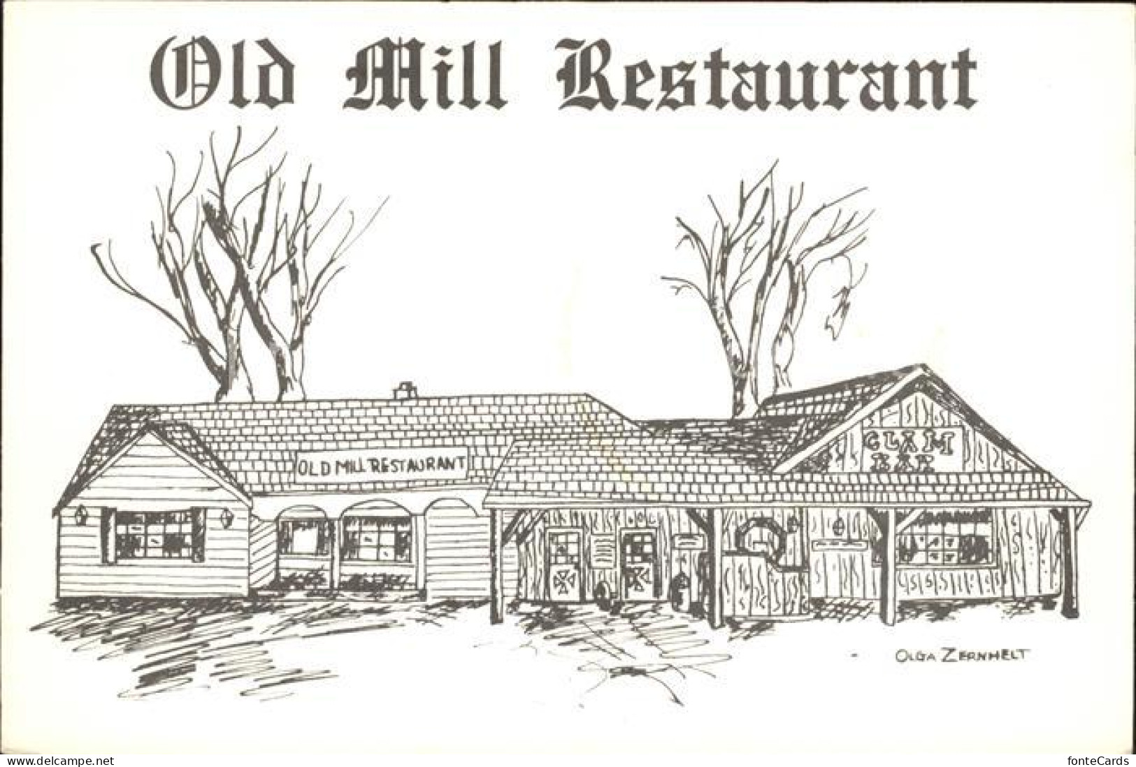 72131321 Milford Pennsylvania Old Mill Restaurant Zeichnung Milford Pennsylvania - Otros & Sin Clasificación