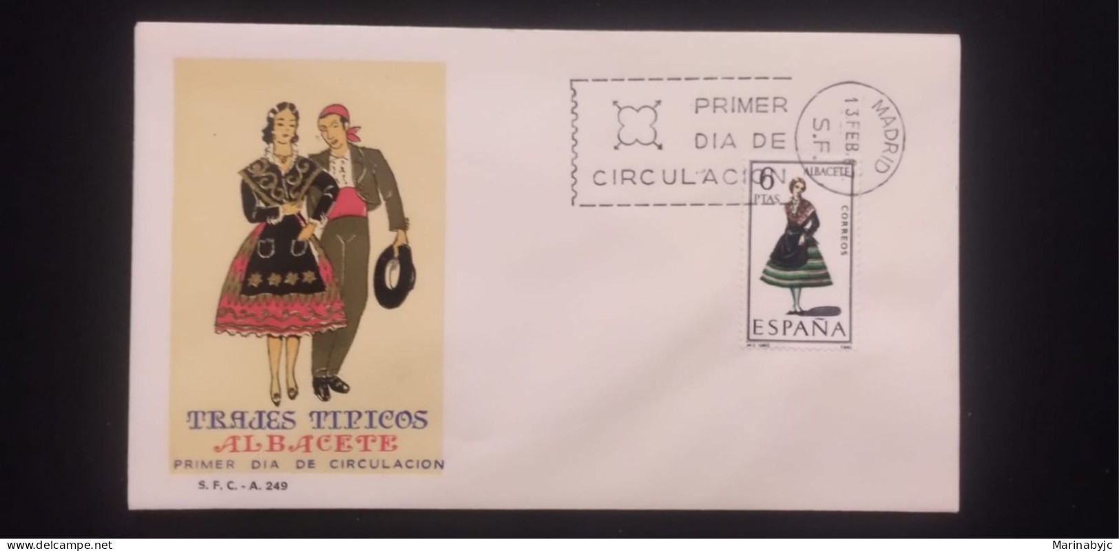 C) 1967, SPAIN, FDC, TYPICAL COSTUMES OF ALBACETE, XF - Albacete