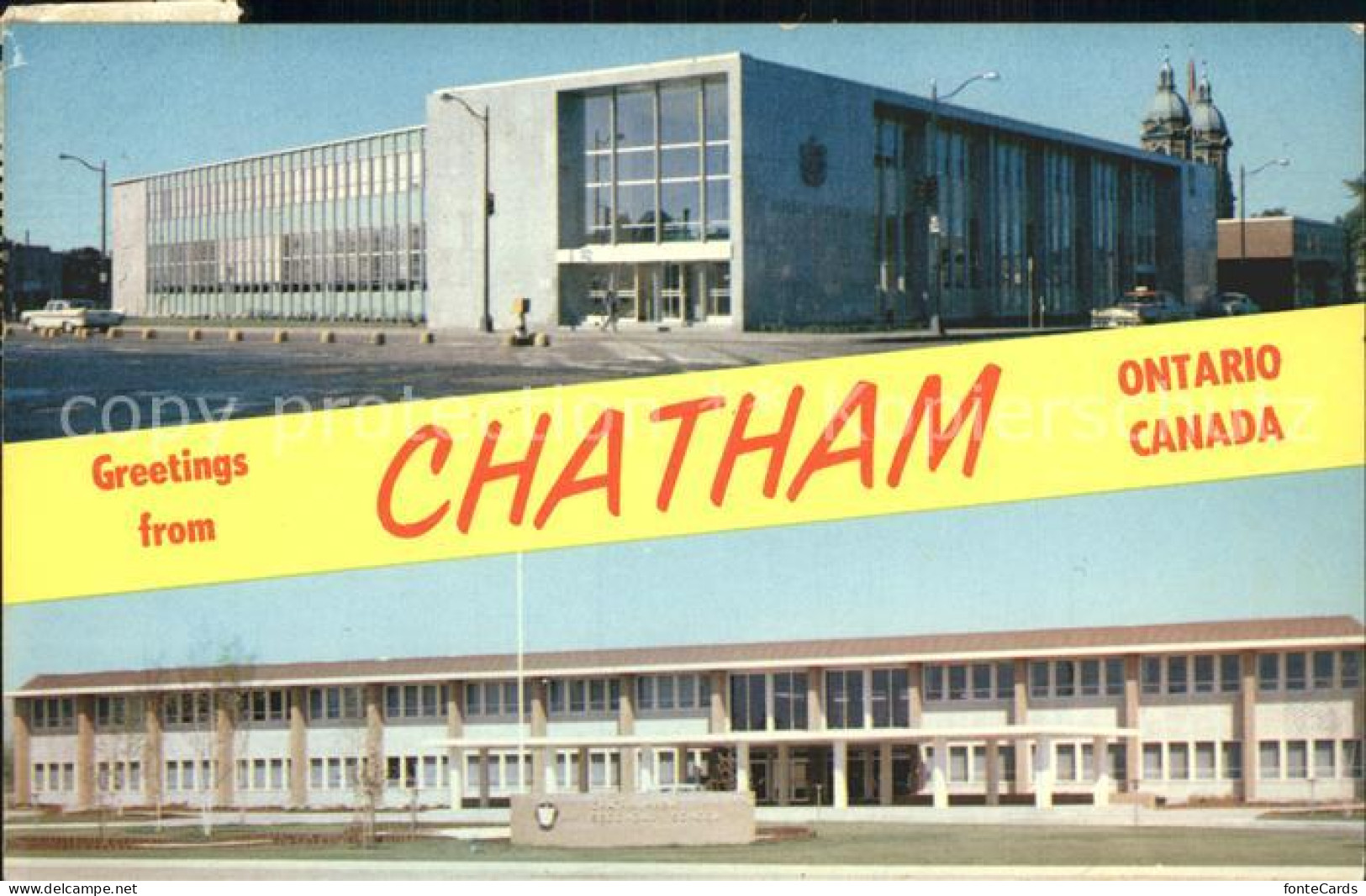 72124477 Chatham Ontario Two Of The Many Fine Modern Buildings Chatham Ontario - Unclassified