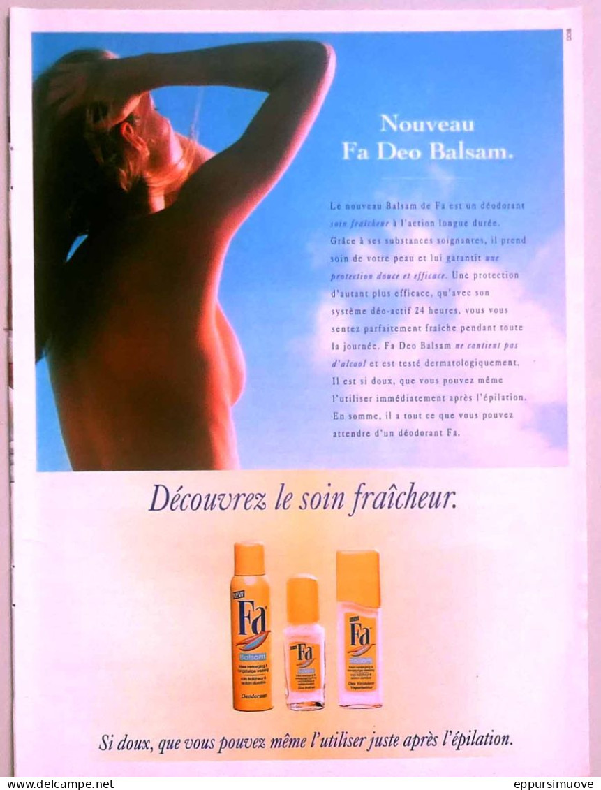 Publicité Papier  FA DEO 1996 TS - Publicités