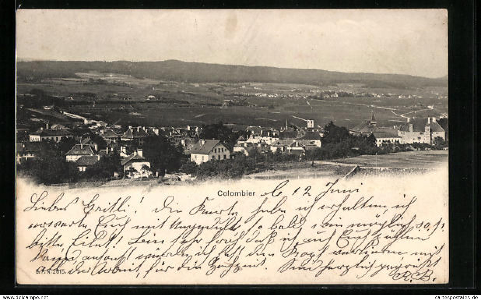 AK Colombier, Gesamtansicht Mit Blick Ins Land  - Colombier