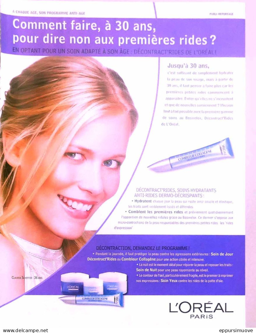 Publicité Papier  L'OREAL CLAUDIA SCHIFFER 2007 TS - Advertising