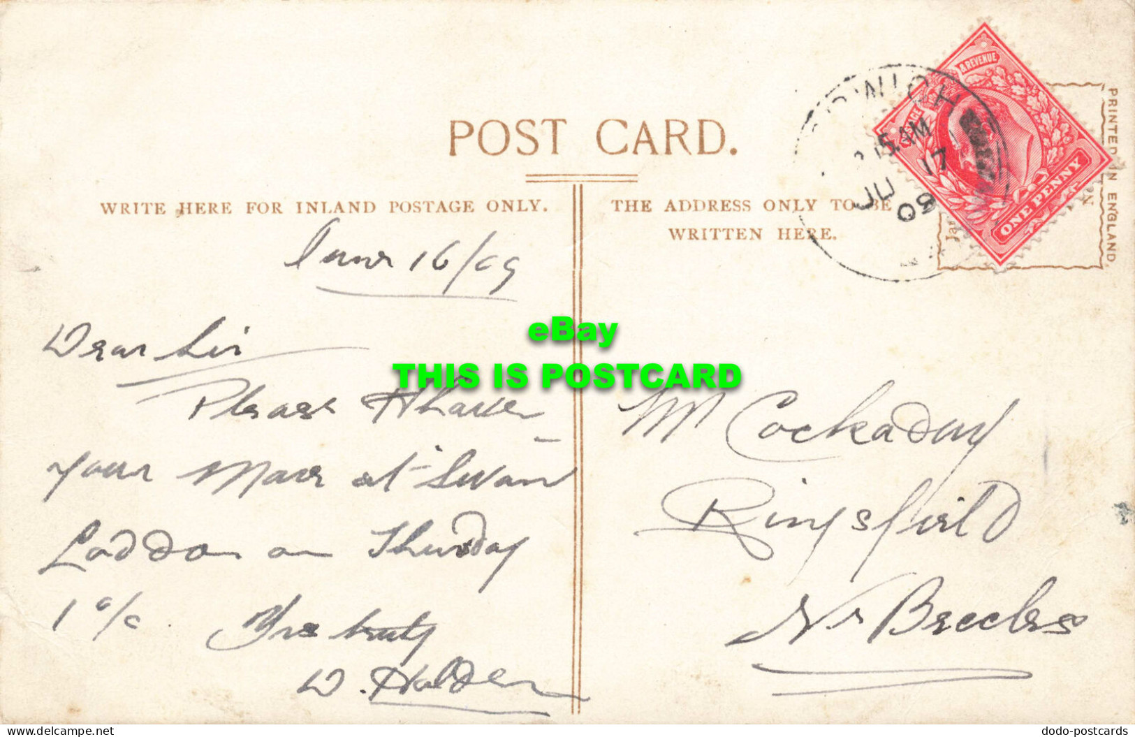 R567810 Queens Road. Backs. Cambridge. Jarrolds Series. 1909 - Mundo