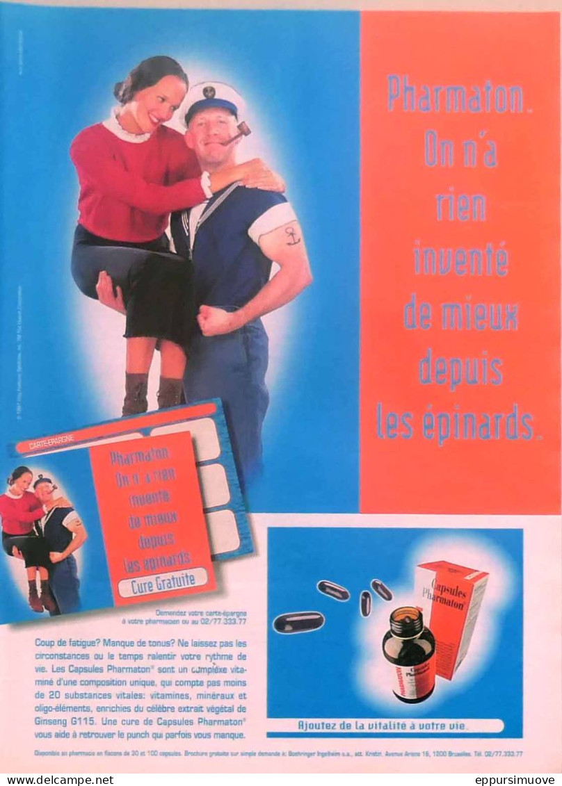 Publicité Papier  PHARMATON POPEYE OLIVE 1997 TS - Publicités